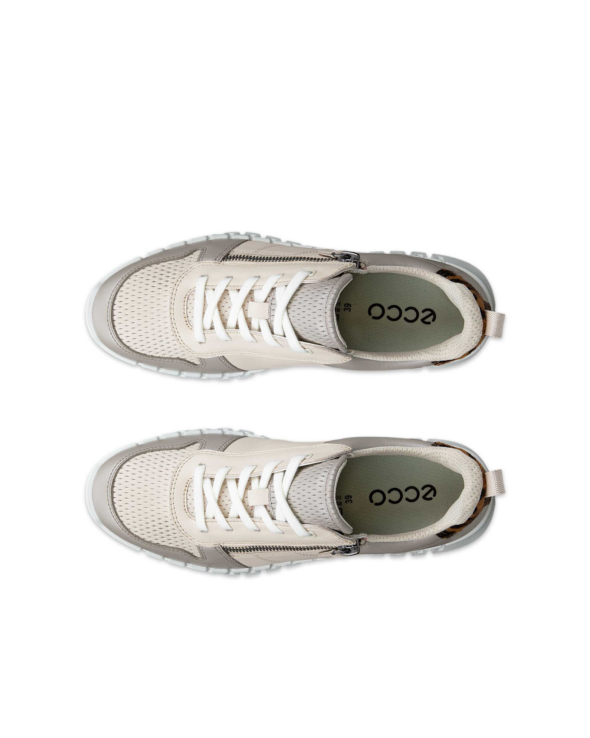 ECCO® GRUUV Damen Ledersneaker - Beige - Top left pair