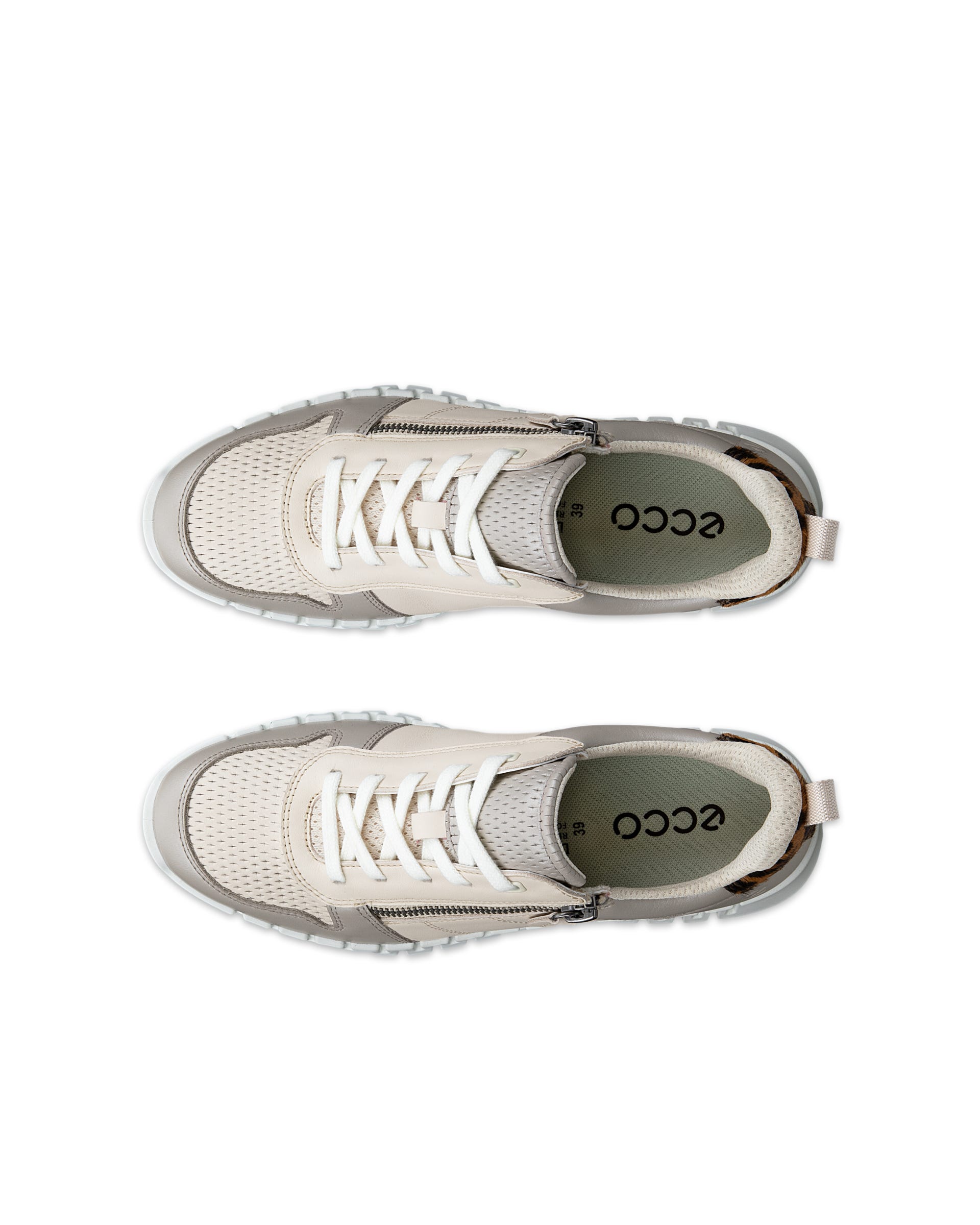 ECCO® GRUUV Damen Ledersneaker - Beige - Top left pair