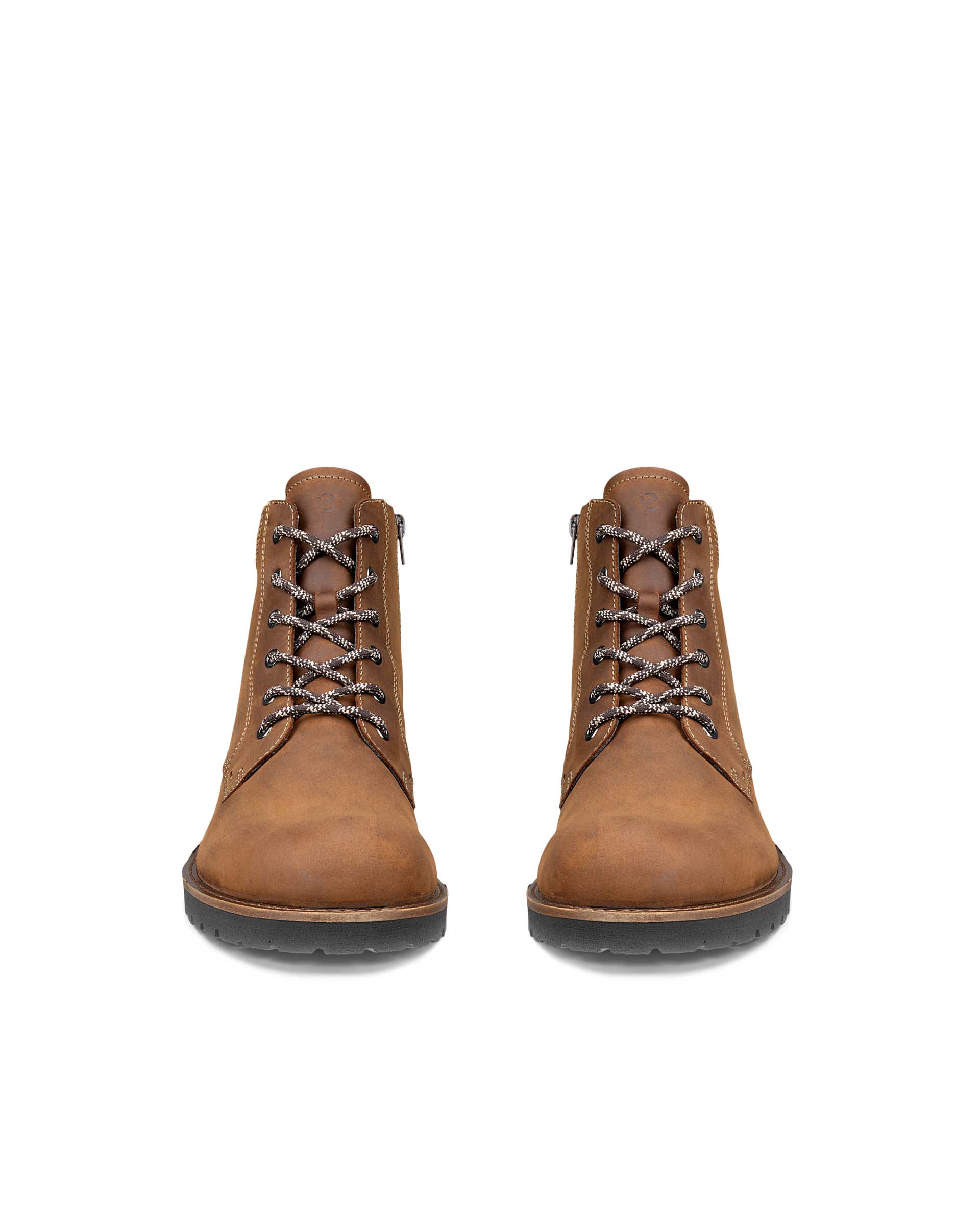 Men's ECCO® CHARLESTOWN Nubuck Waterproof Mid-Cut Boot - Brown - Front pair
