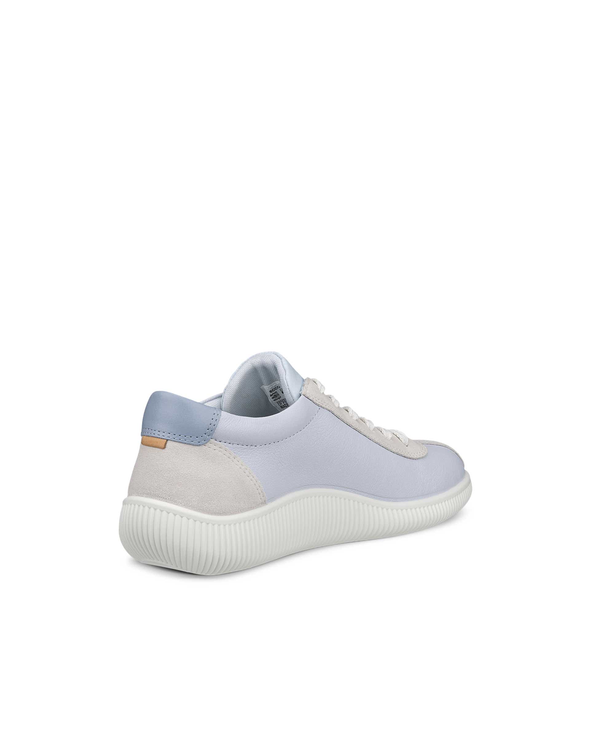 ECCO® Soft Zero Dames leren sneaker - Blauw - Back