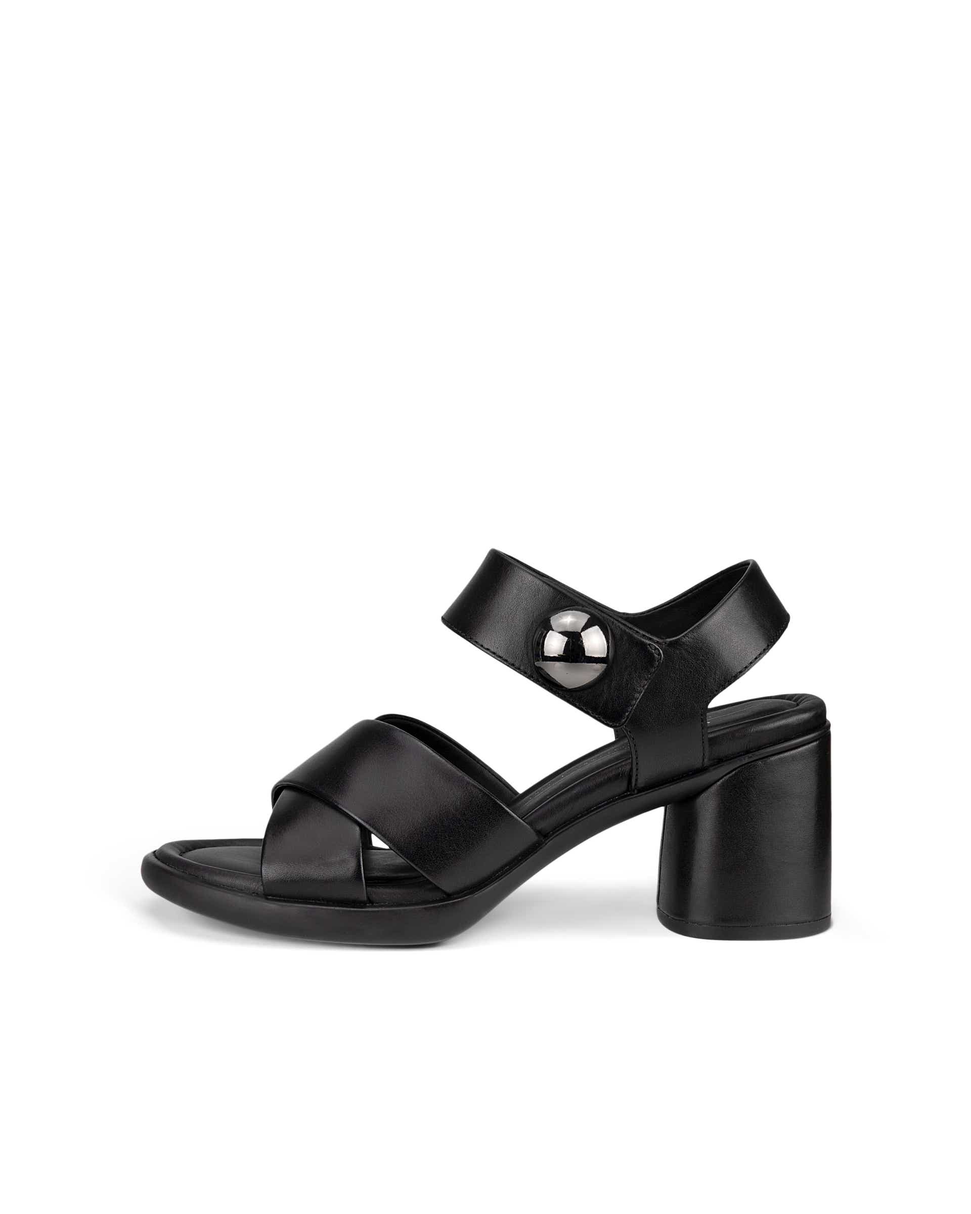 Women's ECCO® Sculpted LX 55 Leather Heeled Sandal - Black - Outside