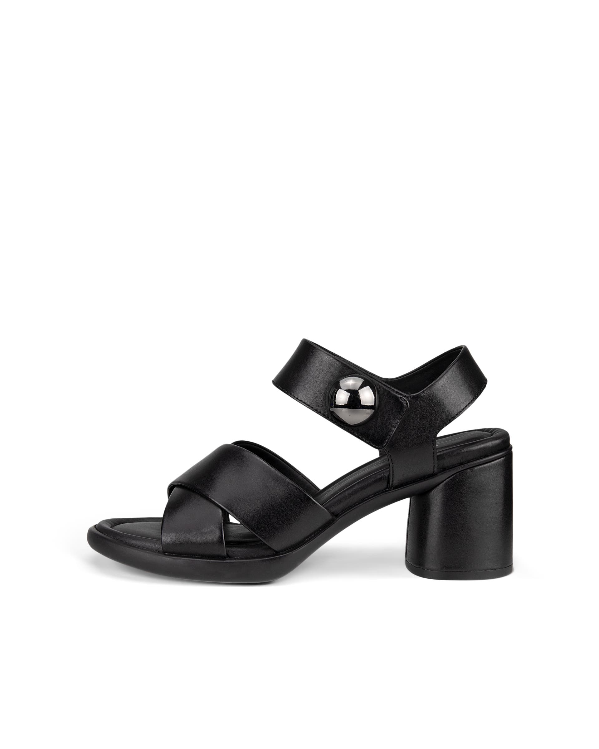 Women's ECCO® Sculpted LX 55 Leather Heeled Sandal - Black - Outside