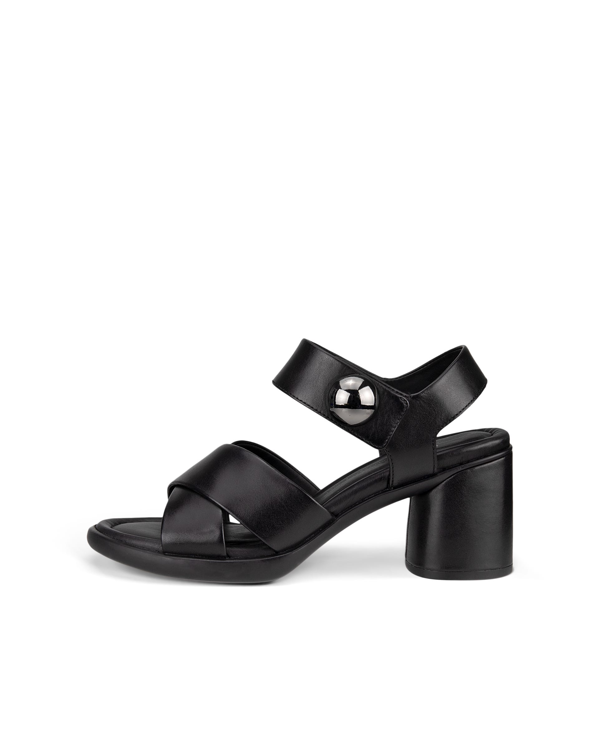 Women's ECCO® Sculpted LX 55 Leather Heeled Sandal - Black - Outside