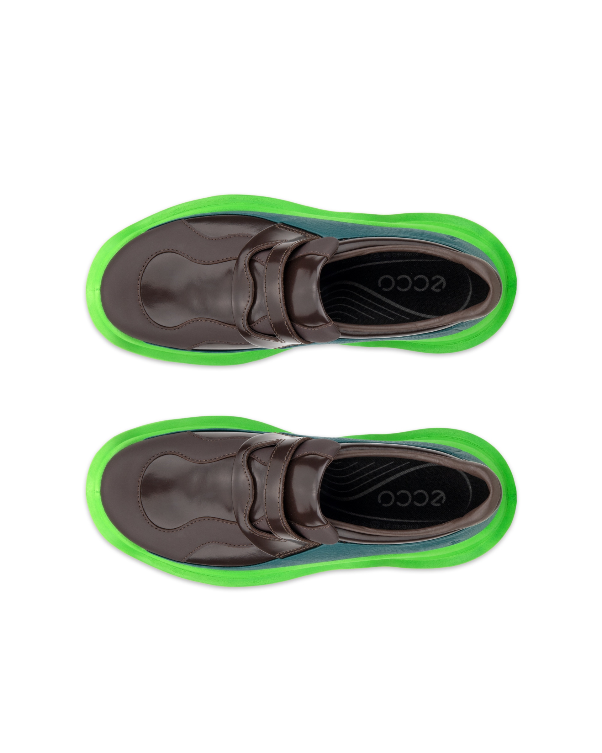 ECCO OFFROAD WOMEN ウィメンズ レザーシューズ - グリーン - Top left pair
