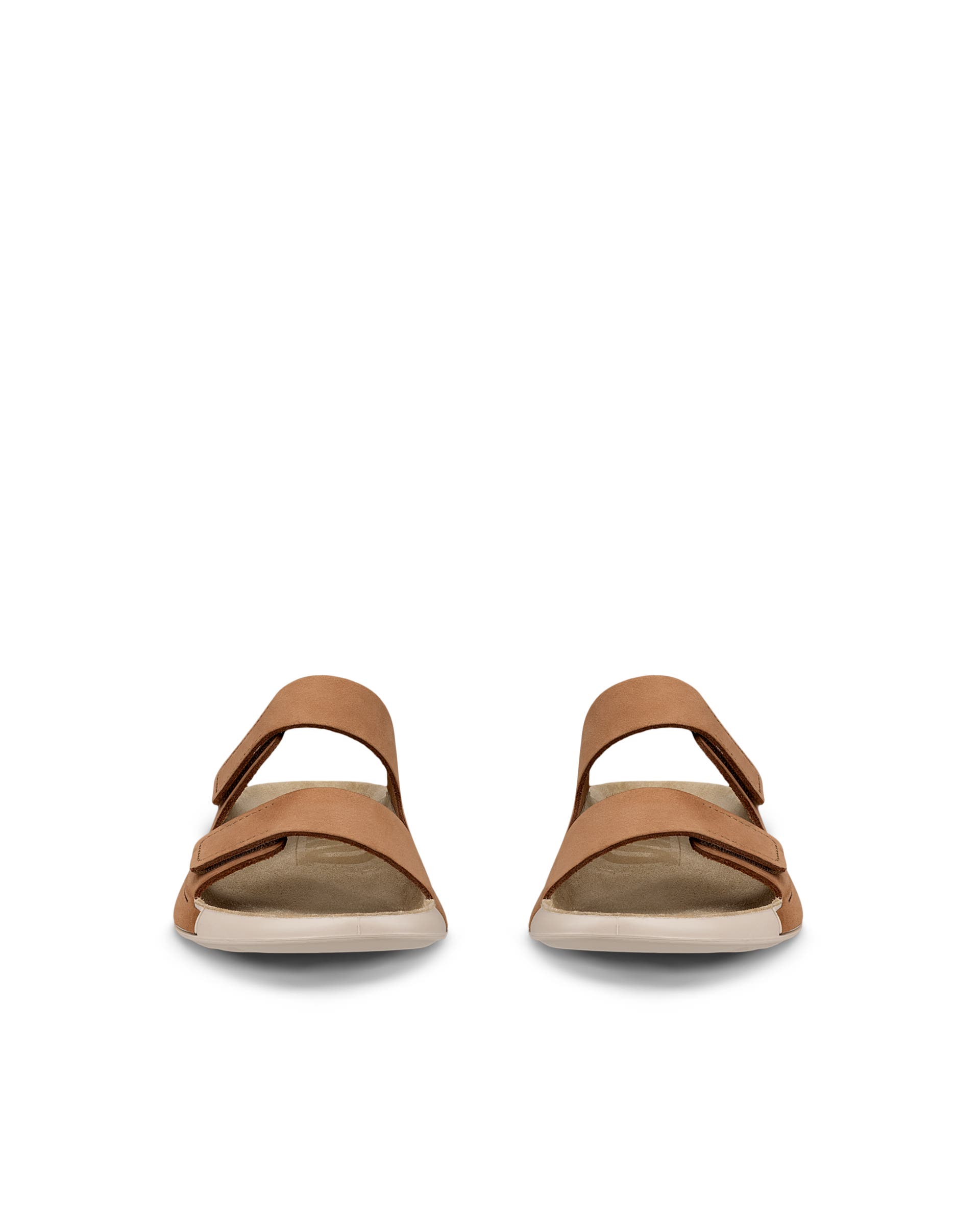 Women's ECCO® Cozmo Nubuck Two Strap Sandal - Brown - Front pair