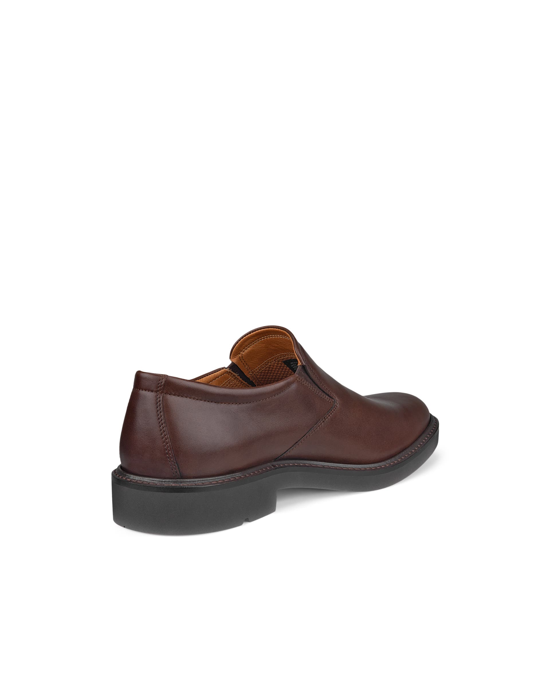 Men's ECCO® Metropole London Leather Slip-On Dress Shoe - Brown - Back