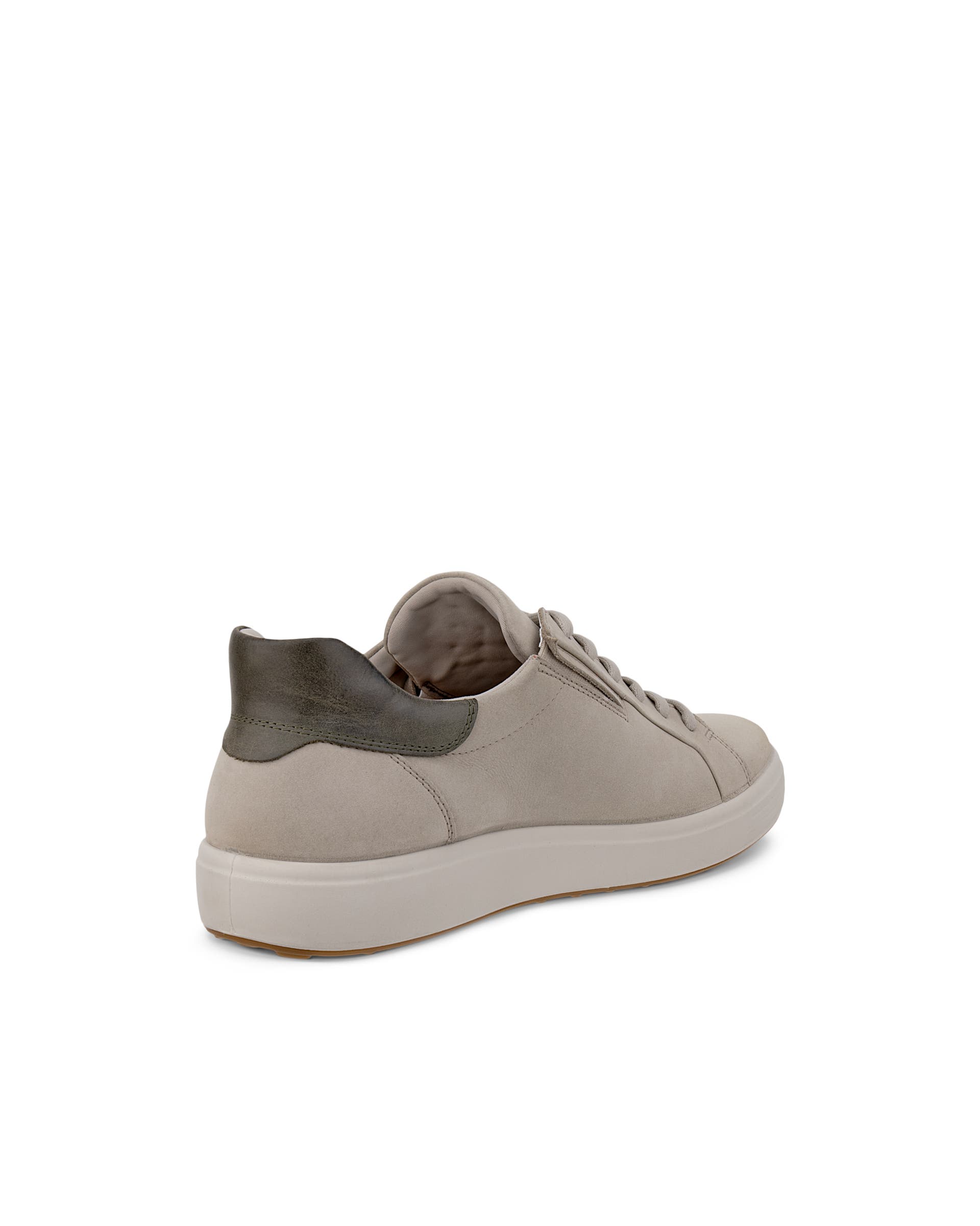 ECCO® SOFT 7 sko i nubuck med snørebånd til herrer - Beige - Back