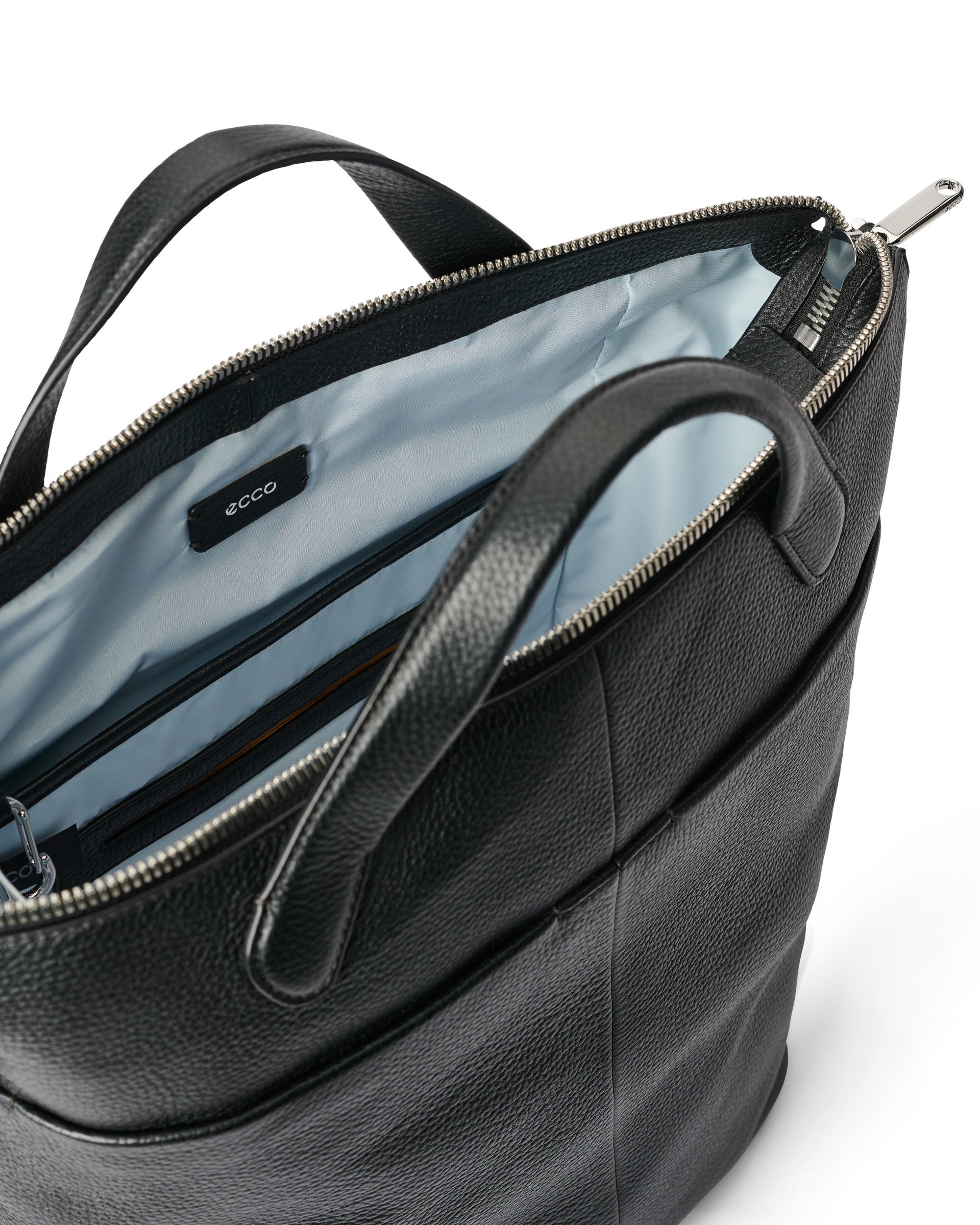 ECCO トートバッグ ブラウン レザー ECCO Tote Pebbled レザートートバッグ | ブラウン