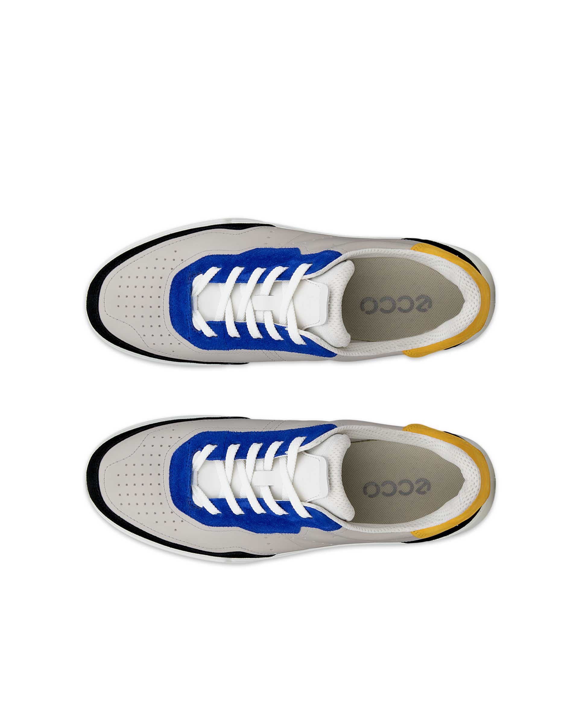 Men's ECCO® Street Court Leather Trainer - Multicolour - Top left pair