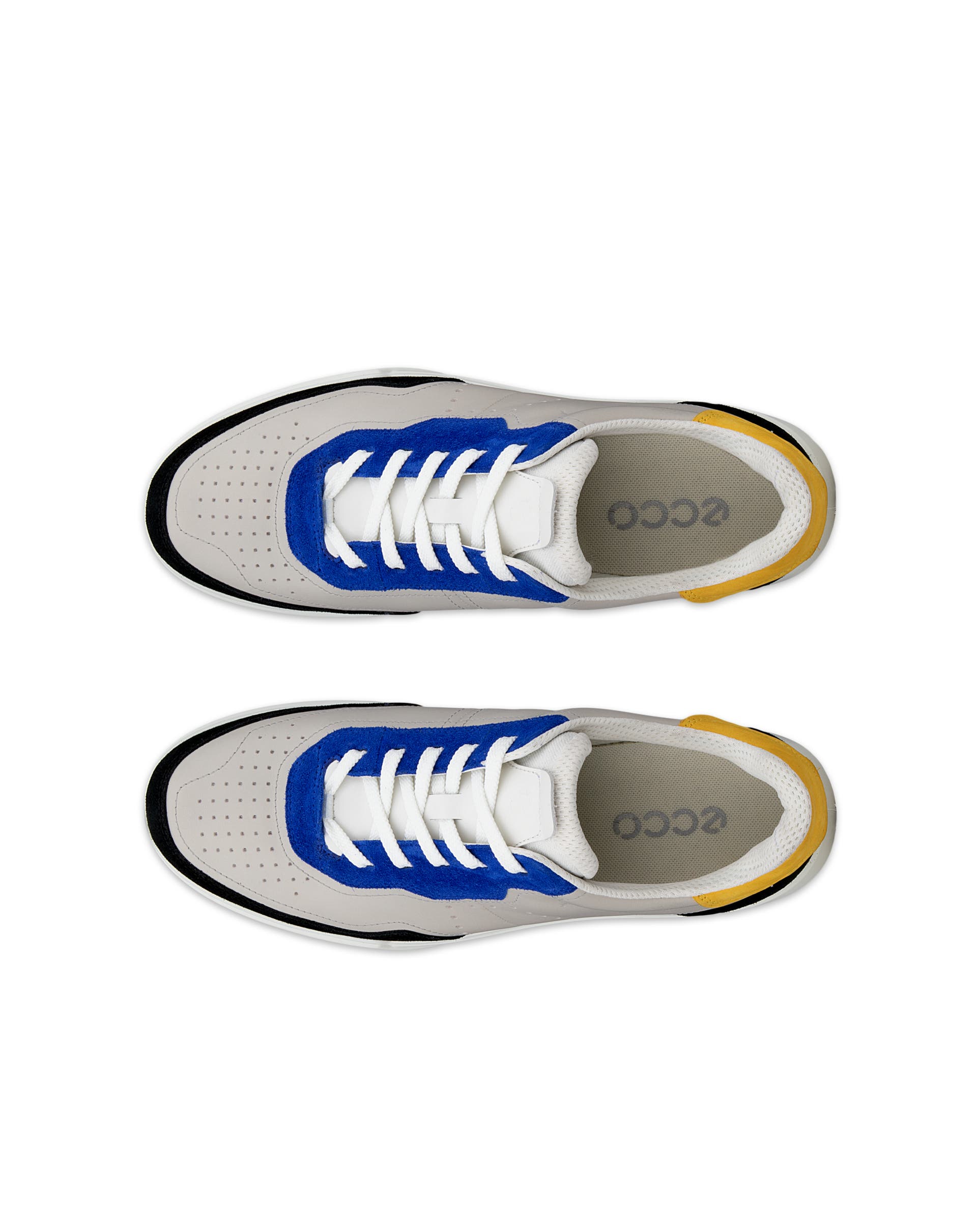 Men's ECCO® Street Court Leather Trainer - Multicolour - Top left pair