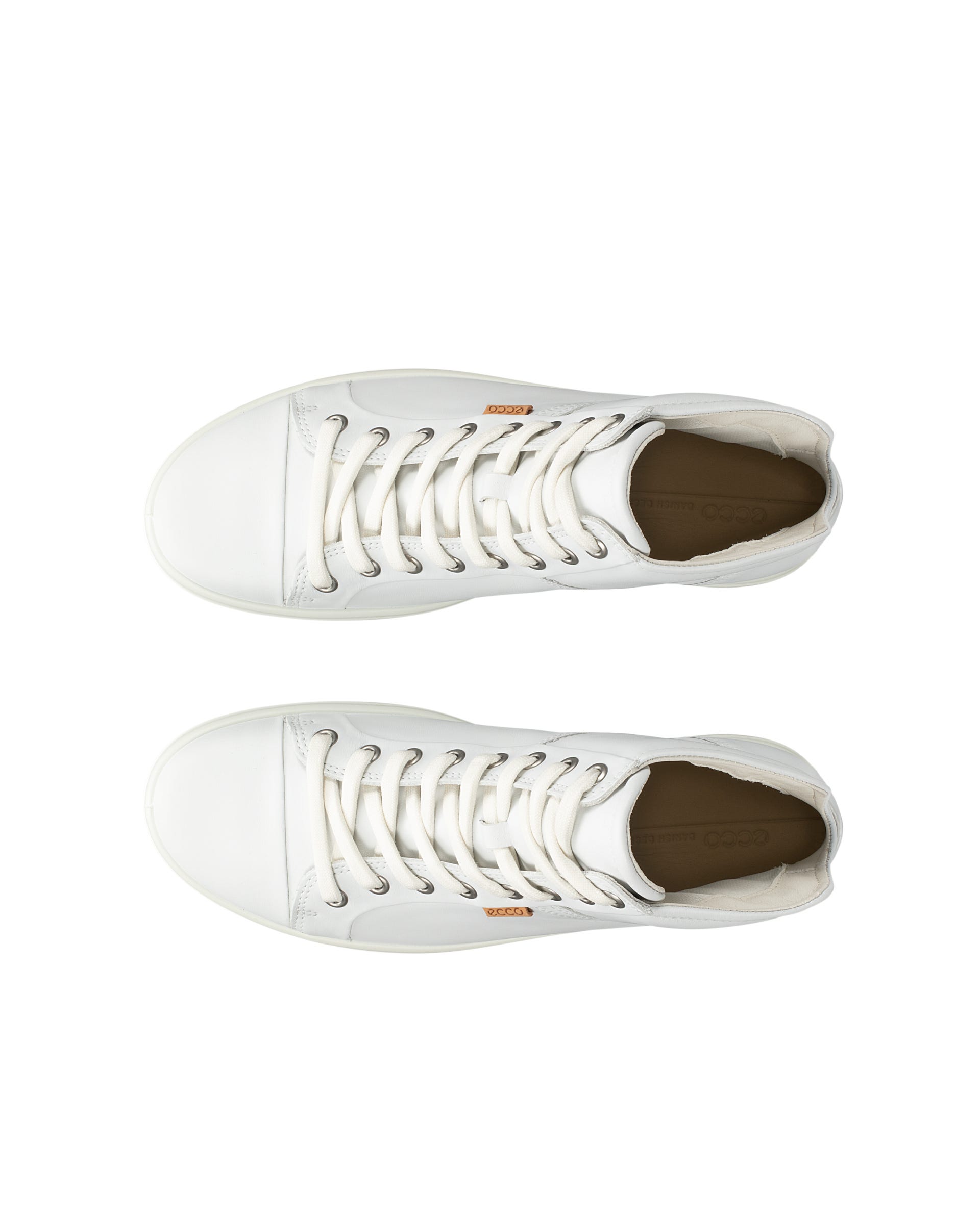 ECCO® SOFT 7 Damen High-Top Sneaker aus Leder - Weiß - Outside