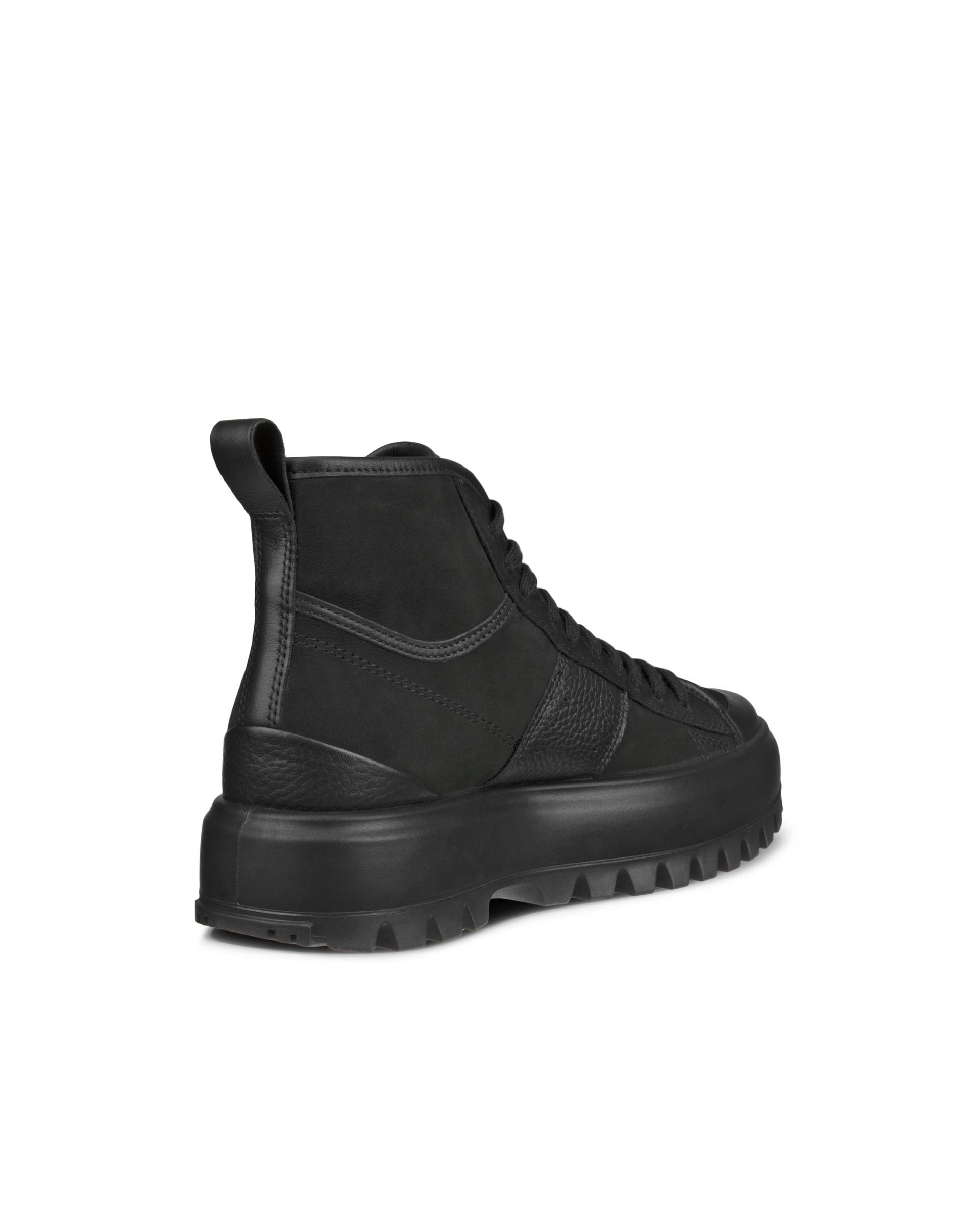 Women's ECCO® Street Ace Rugged Nubuck Gore-Tex High-Top Sneaker - Black - Back