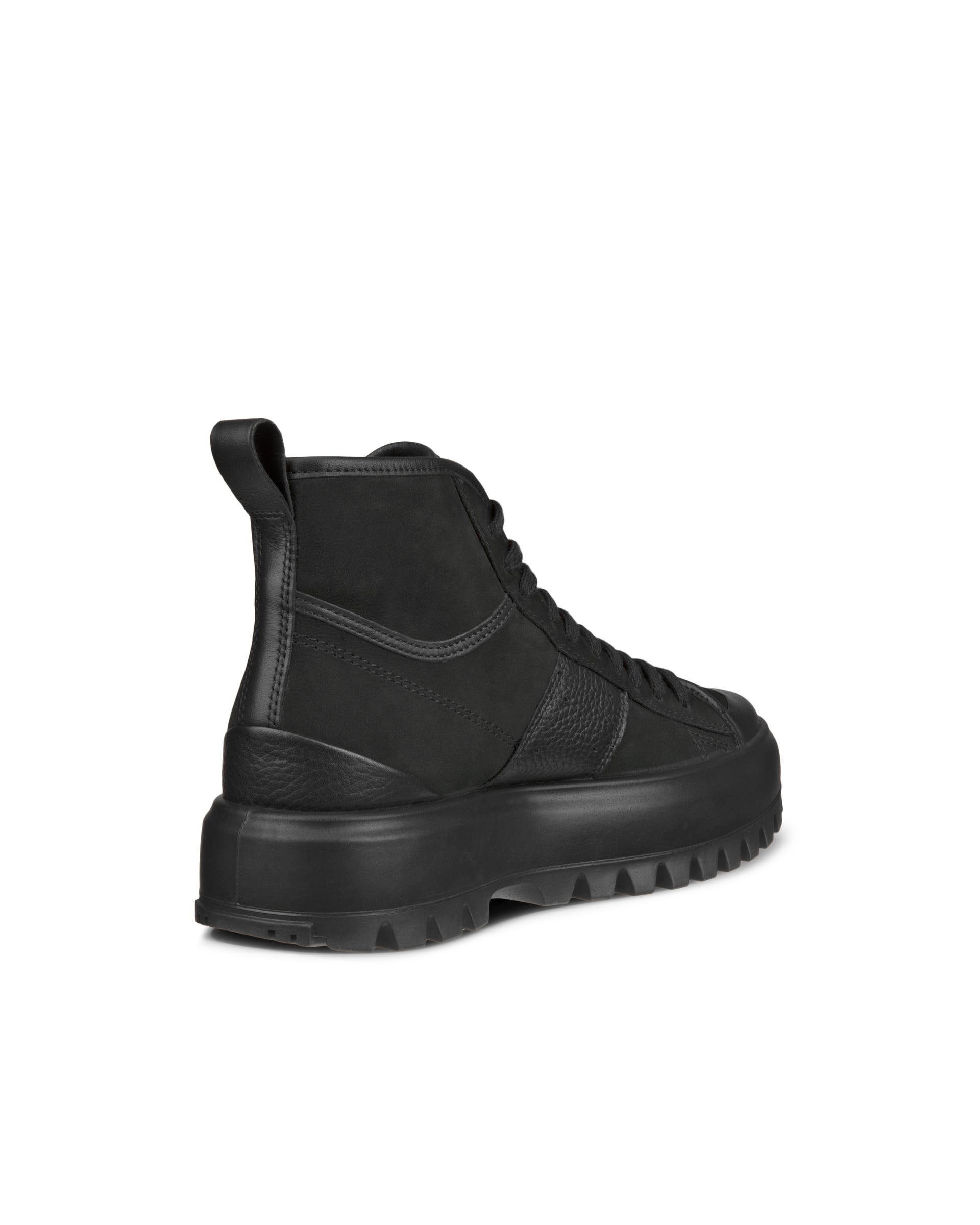Women's ECCO® Street Ace Rugged Nubuck Gore-Tex High-Top Sneaker - Black - Back