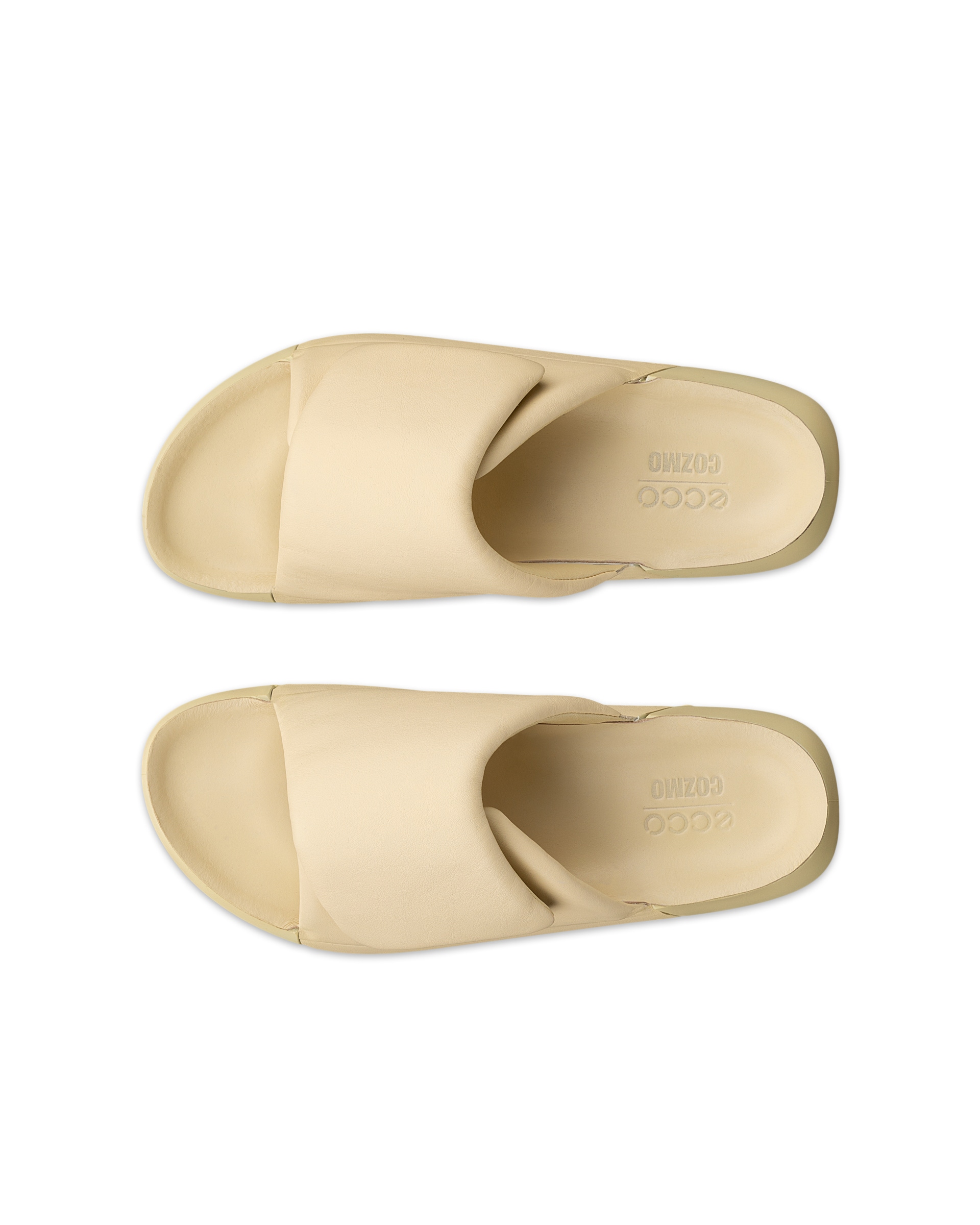 ECCO® Cozmo PF sandale en cuir pour femme - Jaune - Top left pair