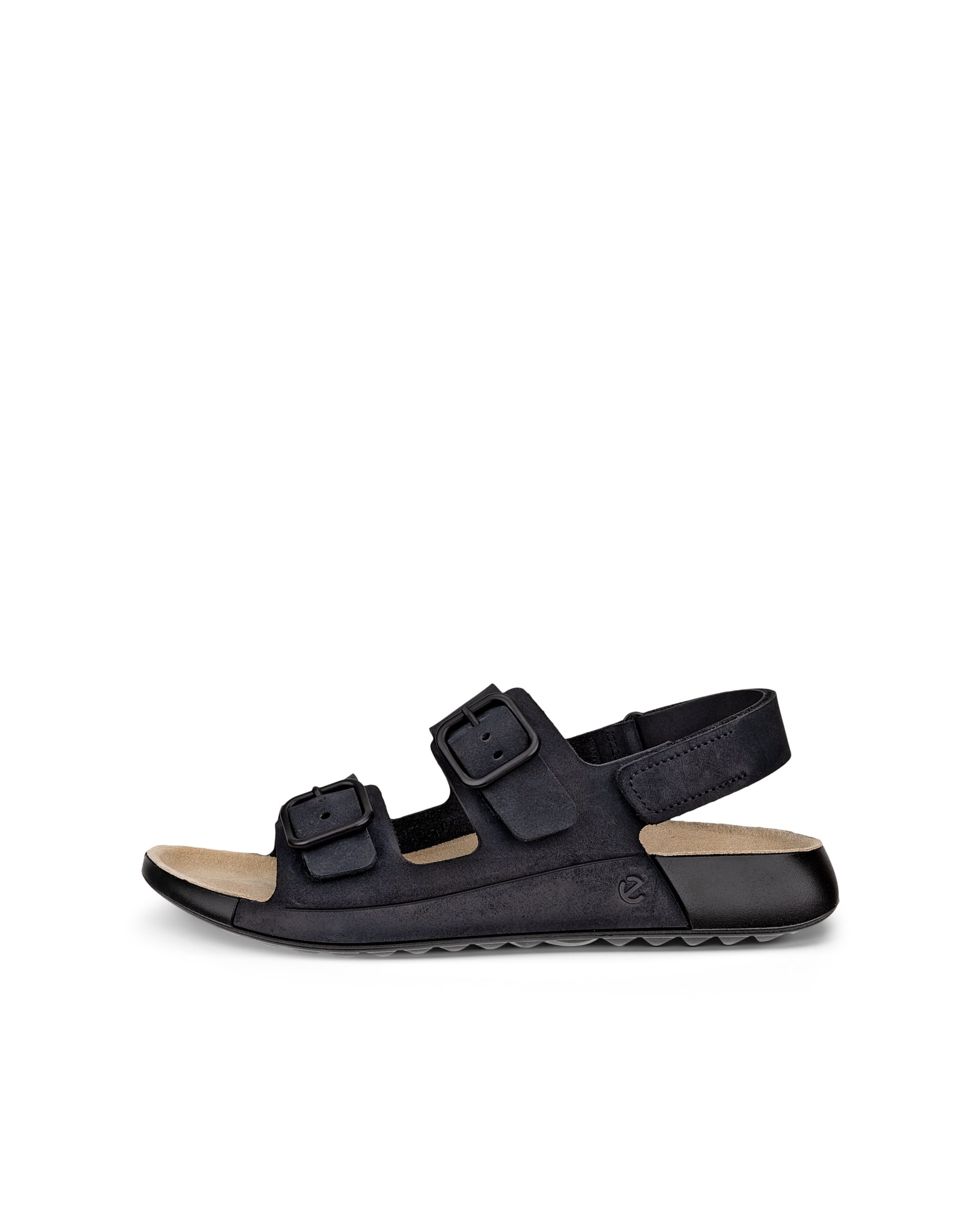 ECCO Cozmo ウィメンズ ヌバック2ストラップサンダル - ブラック - Outside