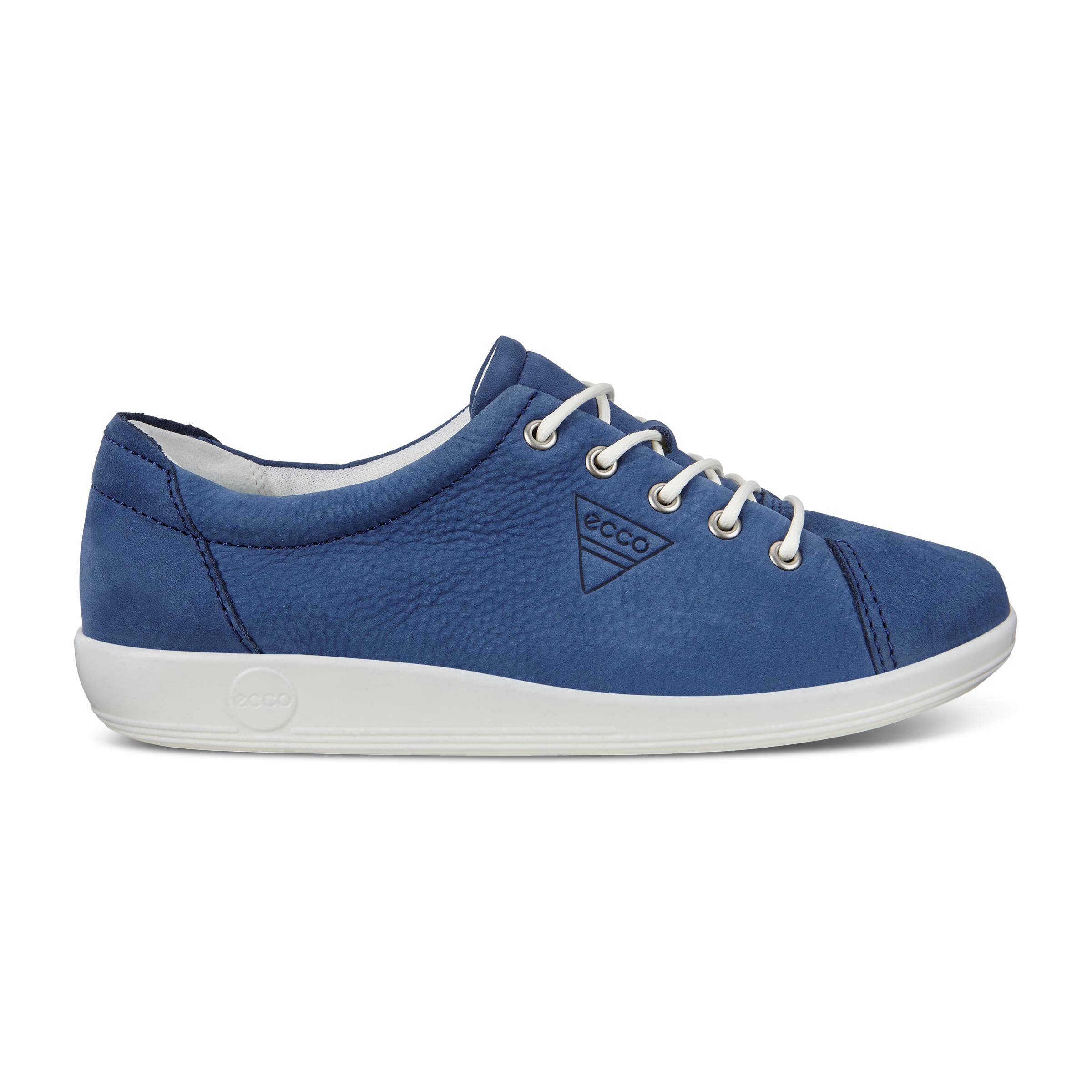 Women's ECCO® Soft 2.0 Nubuck Walking Shoe - Blue - Outside