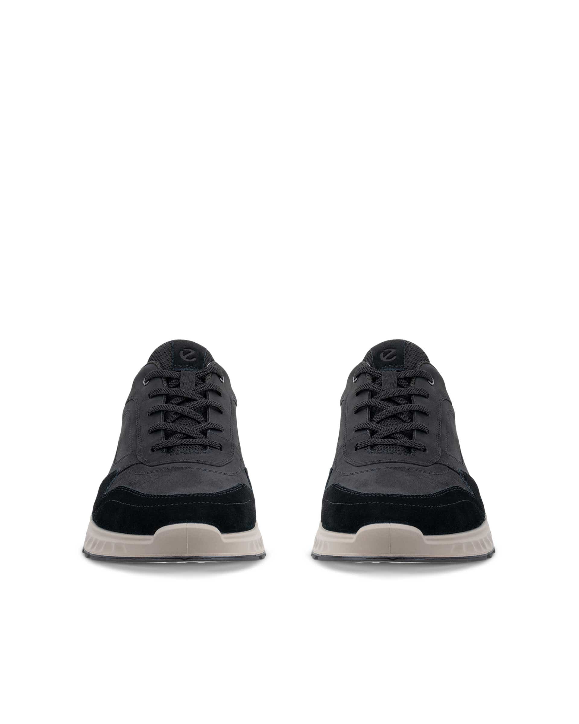 ECCO® EXOSTRIDE Herren Sneaker aus Nubukleder - Schwarz - Front pair