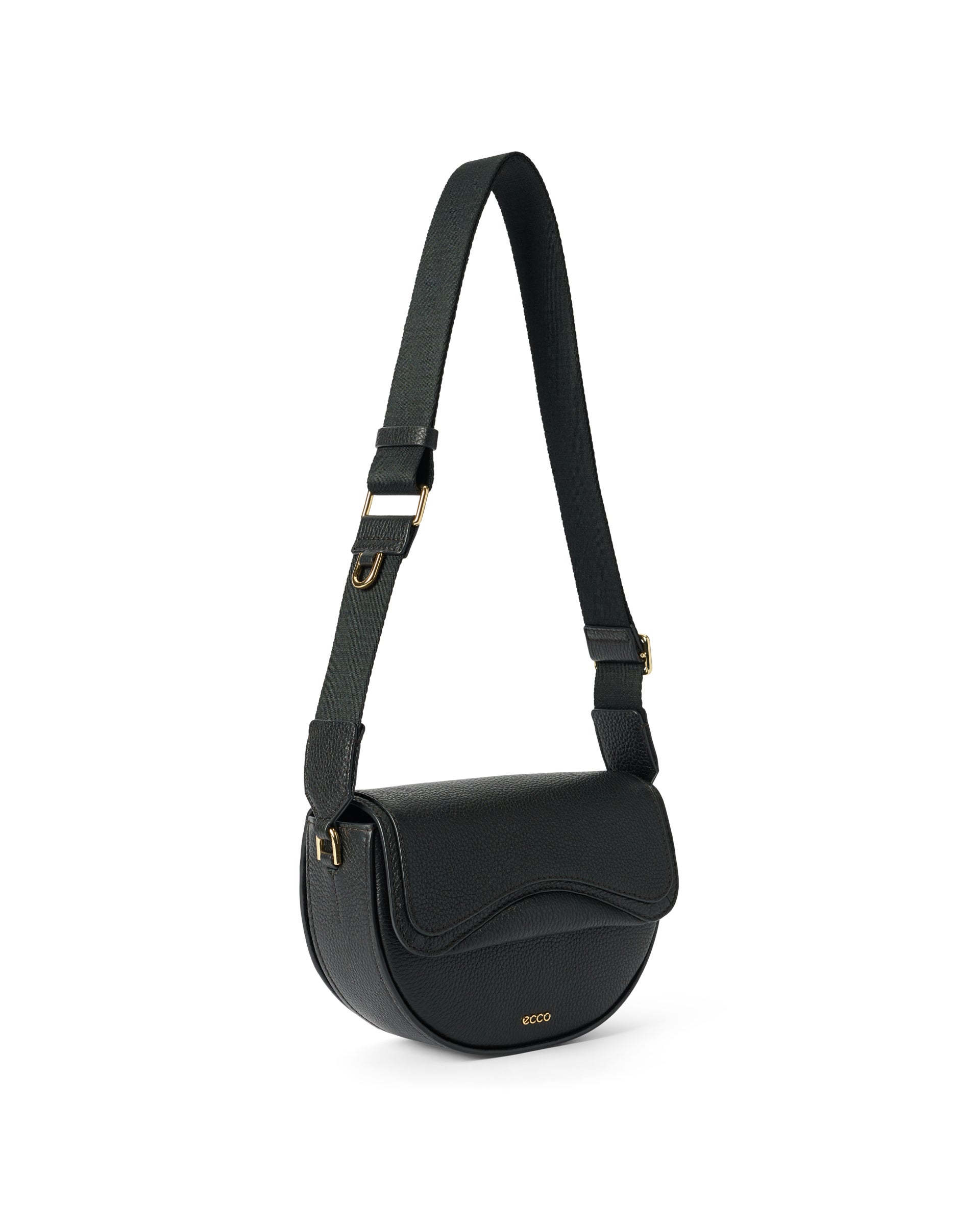 ECCO® Saddle Bag vállpántos bőrtáska - Fekete - Main