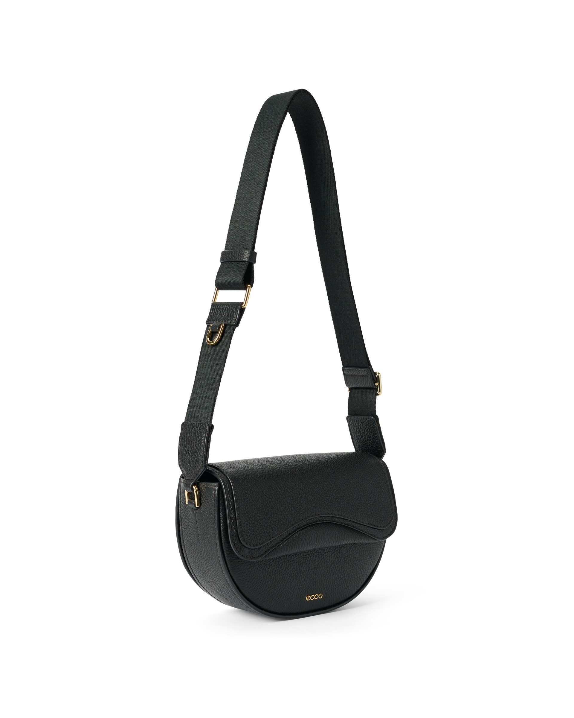 ECCO® Saddle Bag kožna torba preko ramena - Crna - Main
