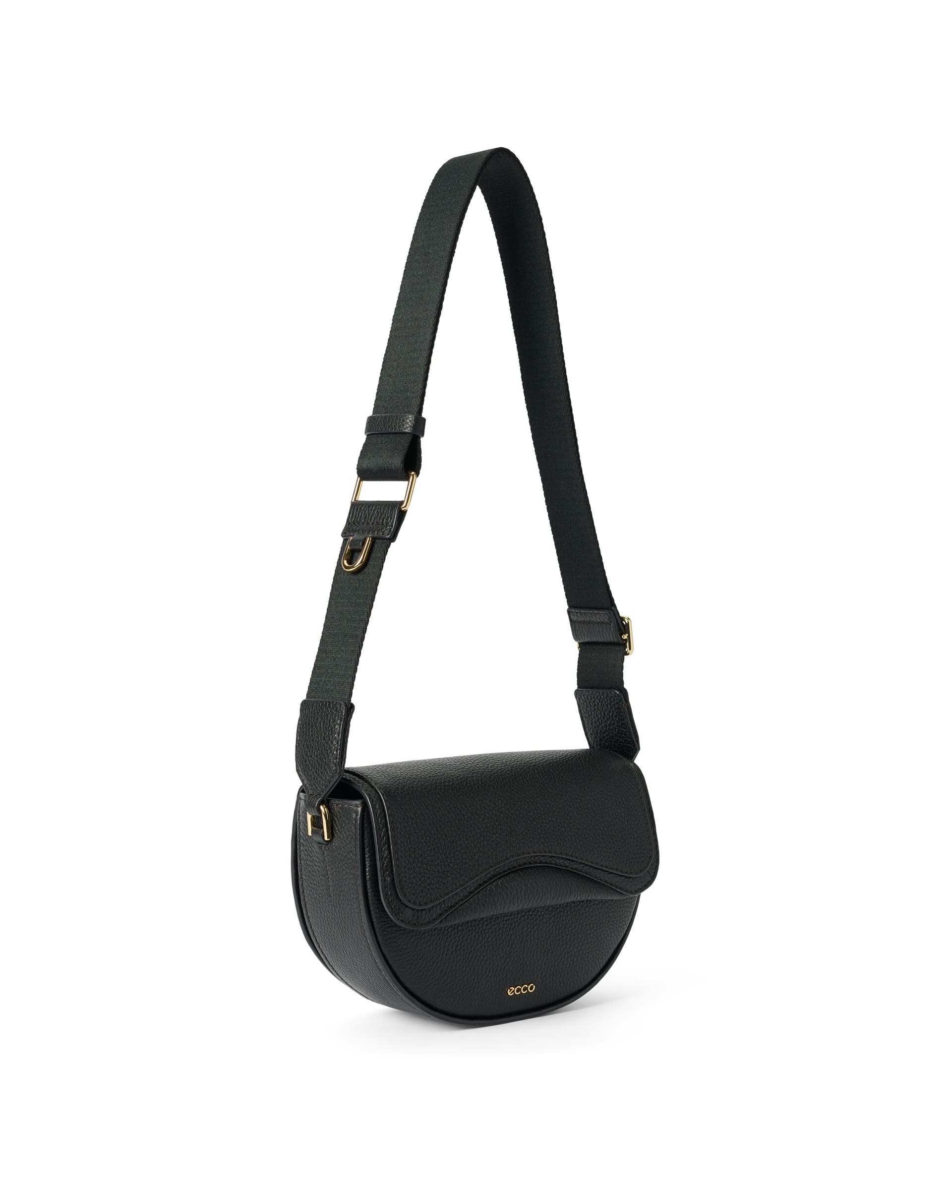 Skórzana torebka przez ramię ECCO® Saddle Bag - Czarny - Main