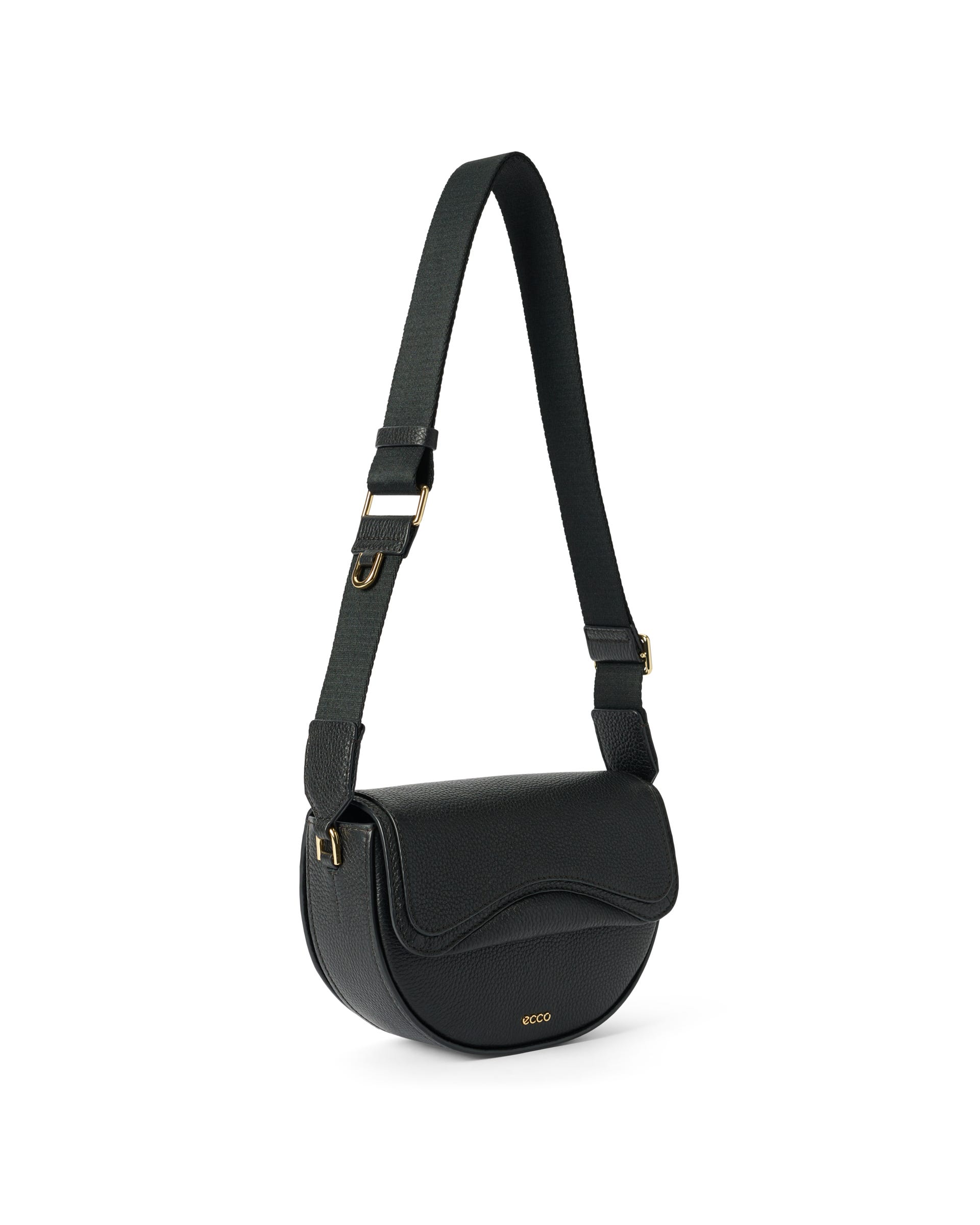 Skórzana torebka przez ramię ECCO® Saddle Bag - Czarny - Main