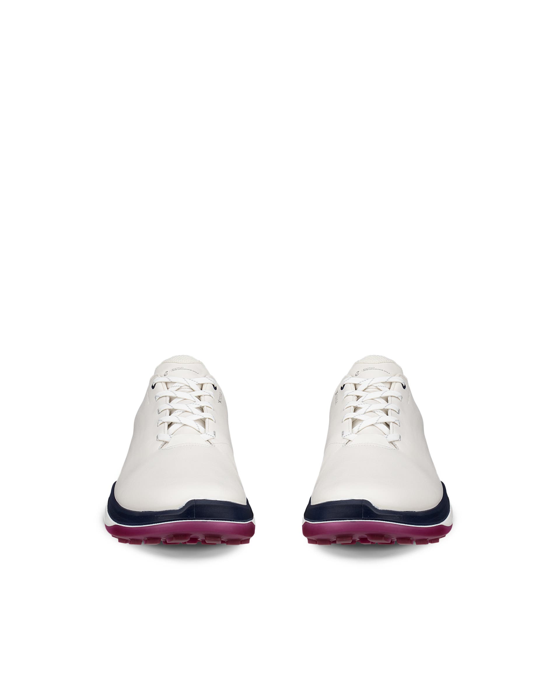 ECCO LT1 GOLF LACE Men メンズ レザーウォータープルーフゴルフシューズ - ホワイト - Front pair