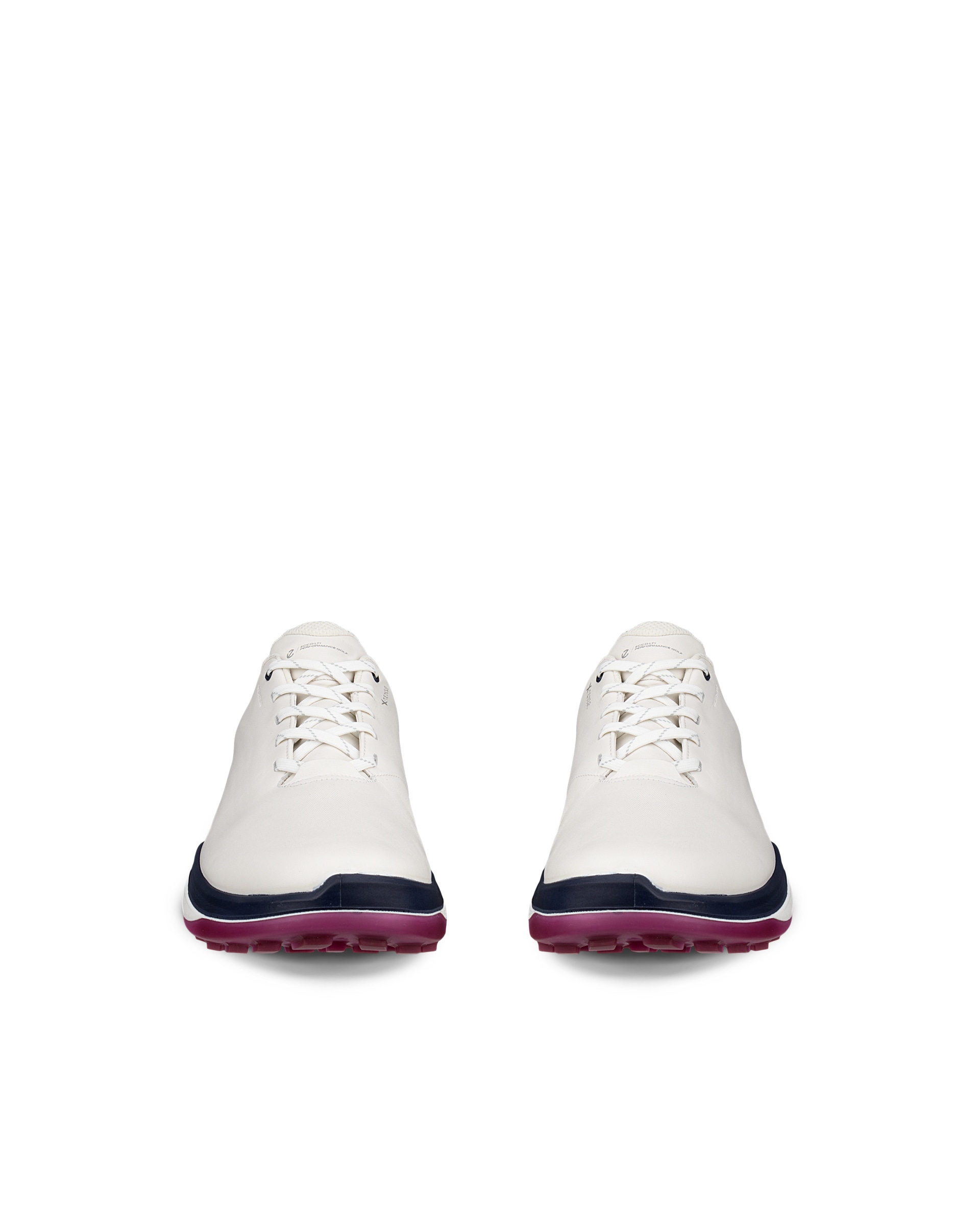 ECCO Golf LT1 メンズ レザーウォータープルーフゴルフシューズ - ホワイト - Front pair