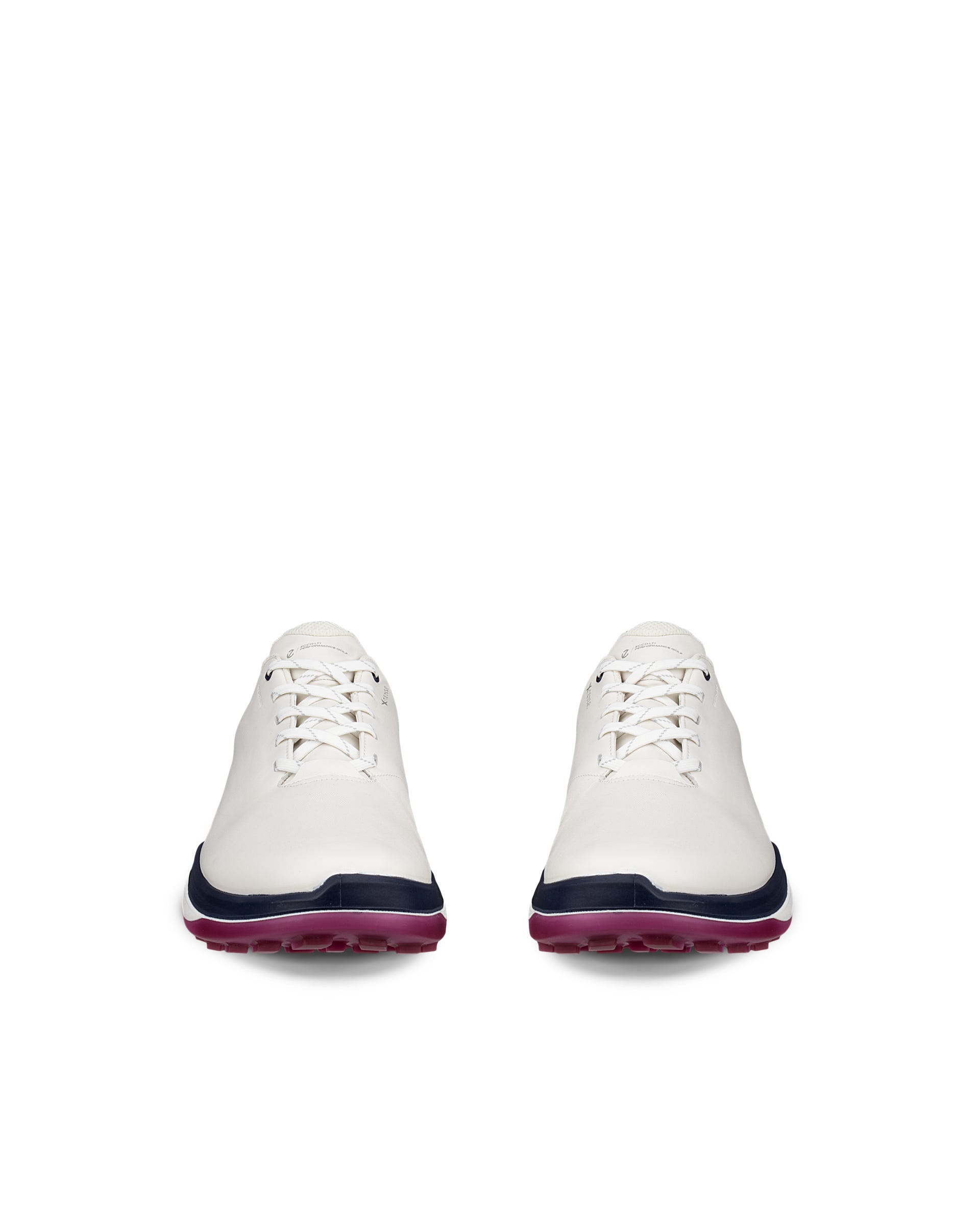 ECCO LT1 GOLF LACE Men メンズ レザーウォータープルーフゴルフシューズ - ホワイト - Front pair