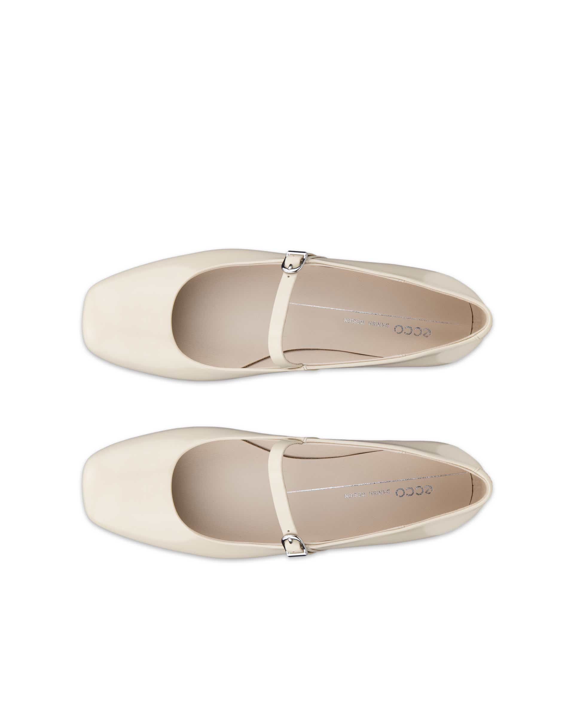 Dámské kožené baleríny ECCO® MARGOT - Béžová - Top left pair