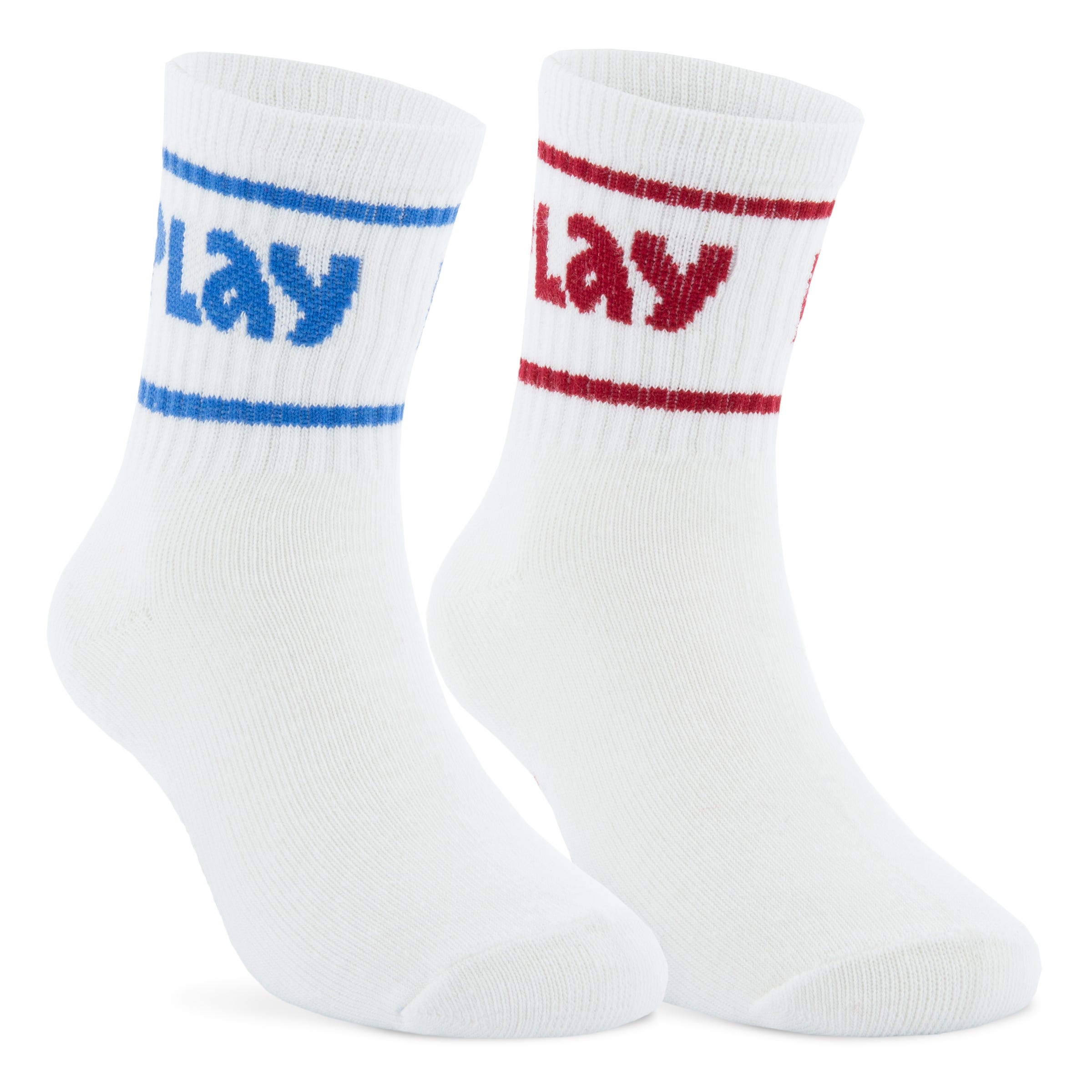 Unisex ECCO® Play Retro Mid-Cut Socks (2-Pack) - White - Main