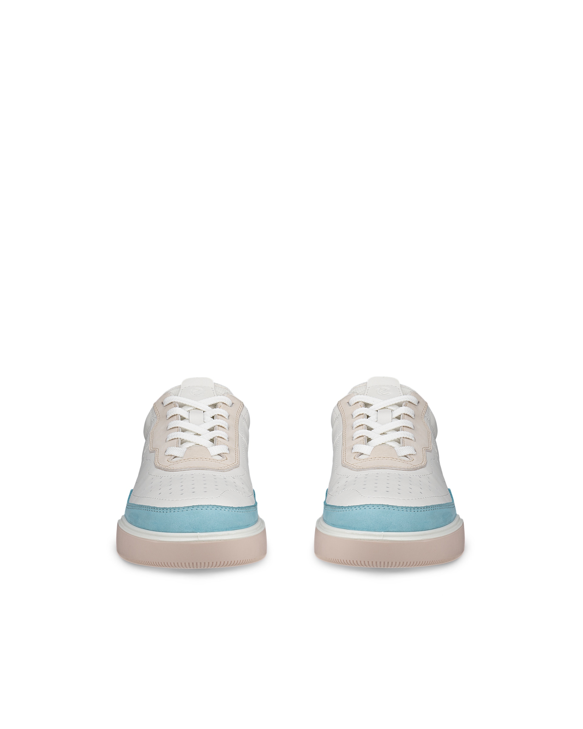 ECCO® Street Court baskets en cuir pour femme - Blanc - Front pair