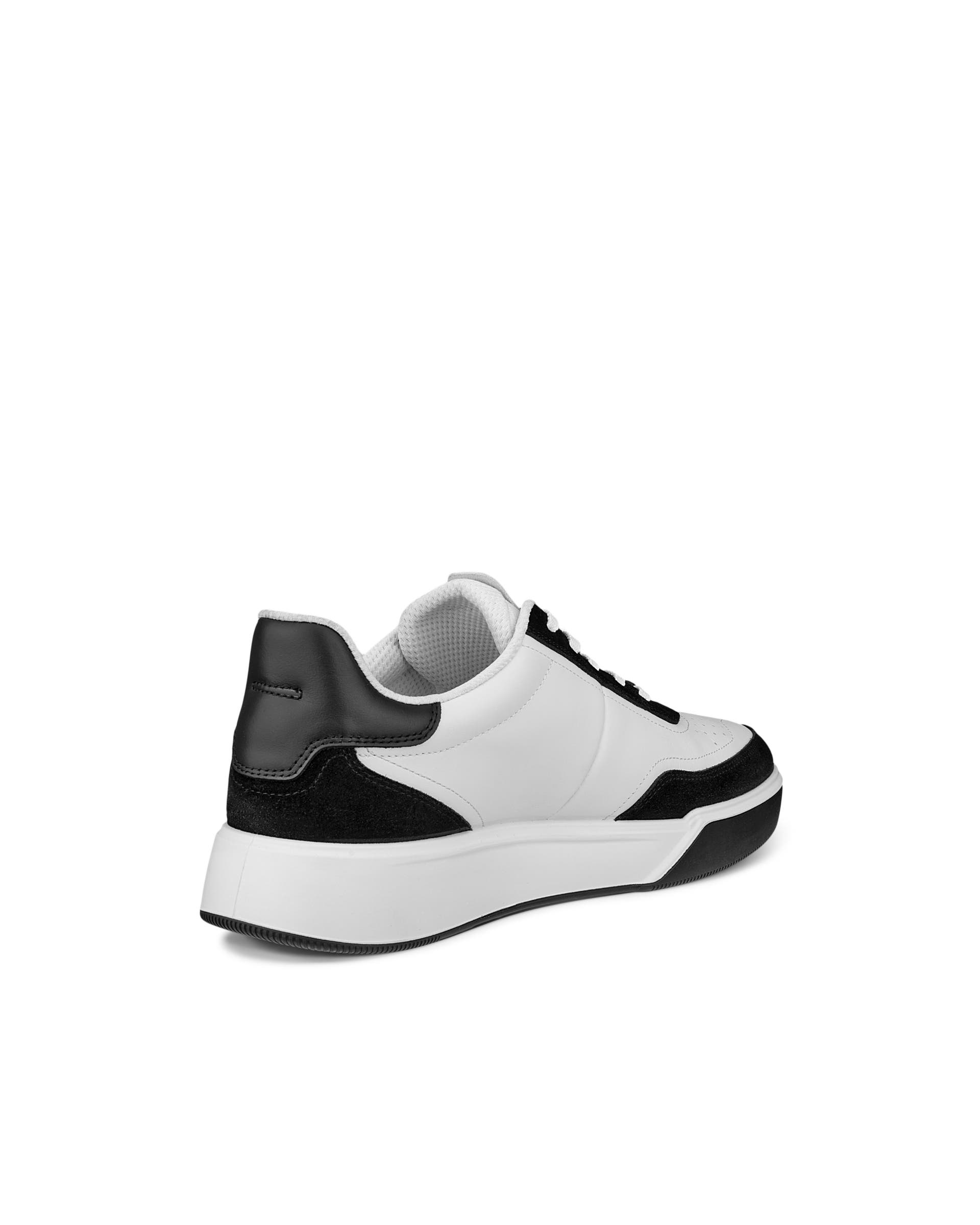 Men's ECCO® Street Court Leather Sneaker - White - Back