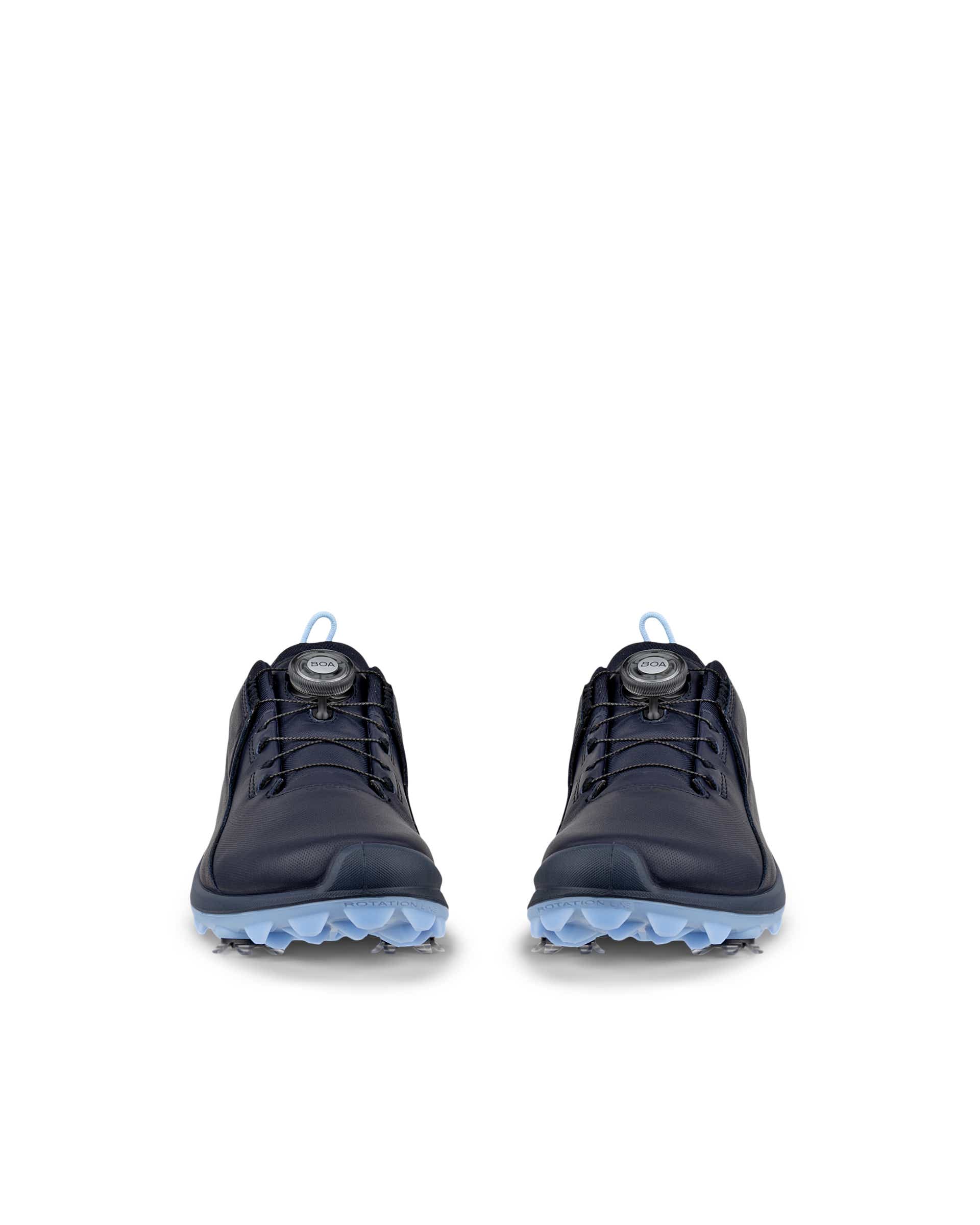 Sapatos golfe impermeáveis couro mulher ECCO® GOLF BIOM TOUR - Azul - Front pair