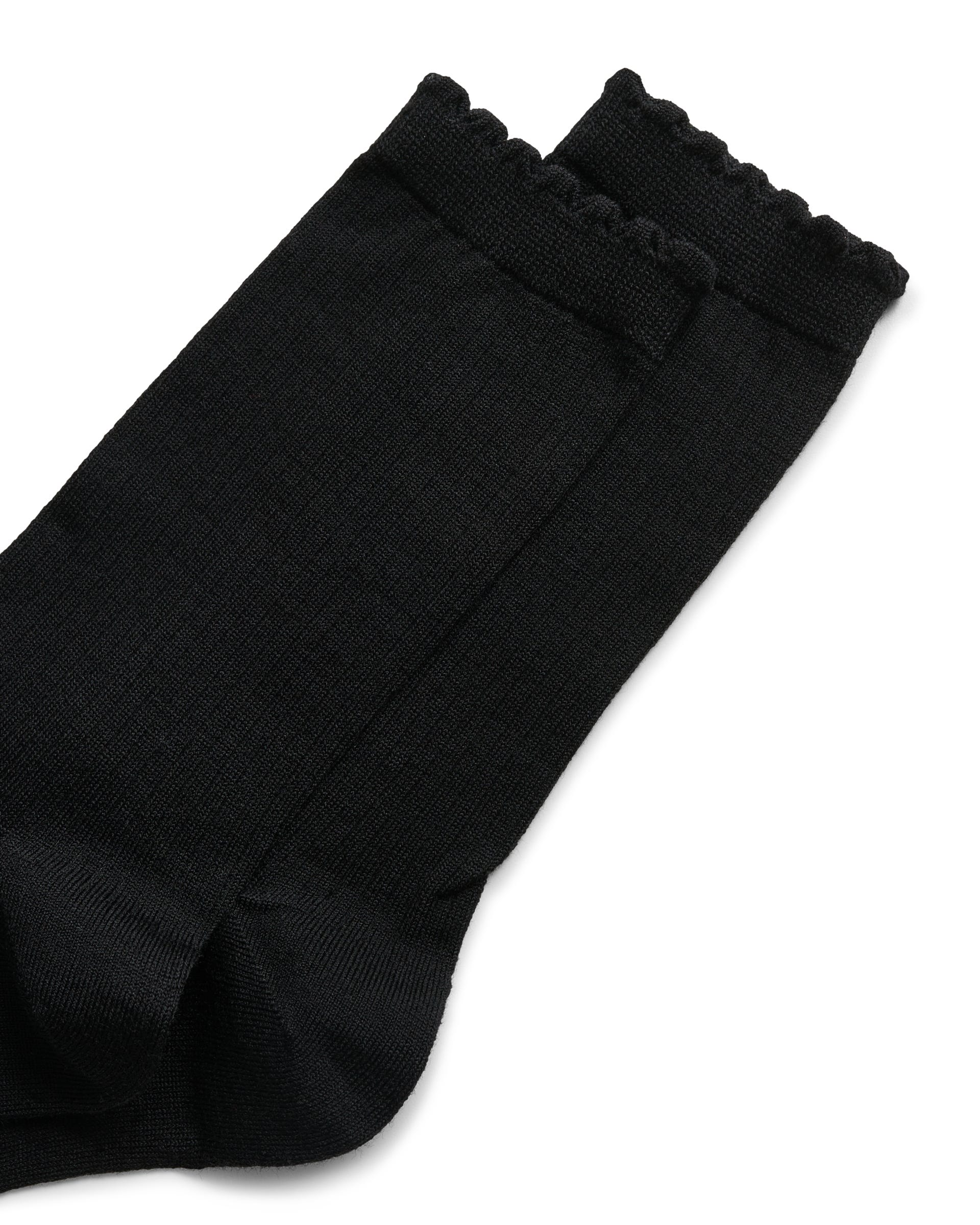 Women's ECCO® Ribbed Mid-Cut Socks - Black - Detail-1