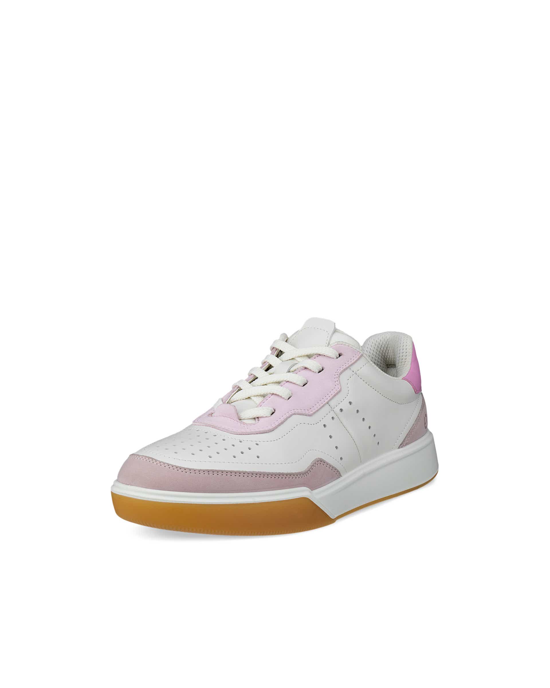 ECCO® STREET COURT baskets en cuir pour femme - Blanc - Main