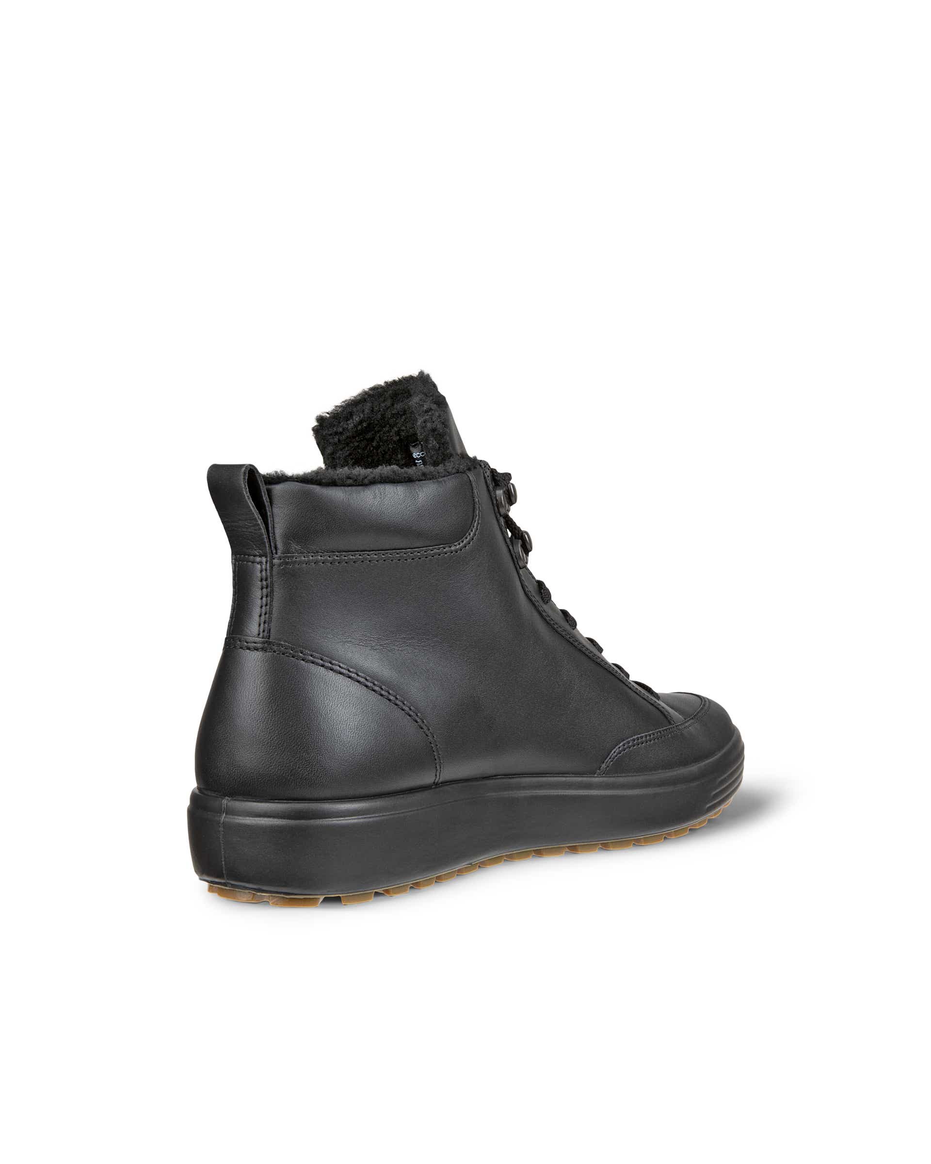 Men's ECCO® Soft 7 Tred Leather Gore-Tex Mid-Cut Boot - Black - Back