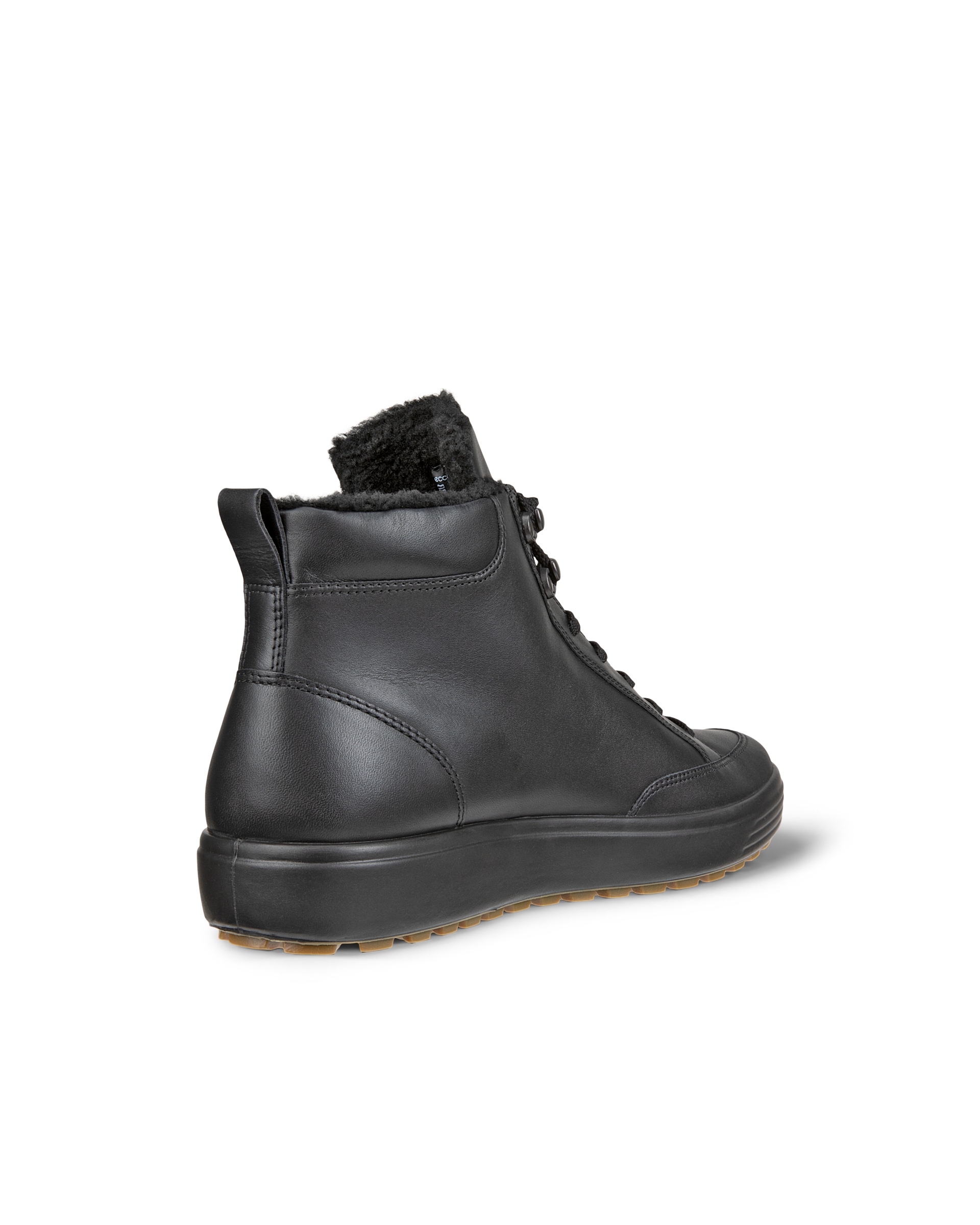 Men's ECCO® Soft 7 Tred Leather Gore-Tex Mid-Cut Boot - Black - Back