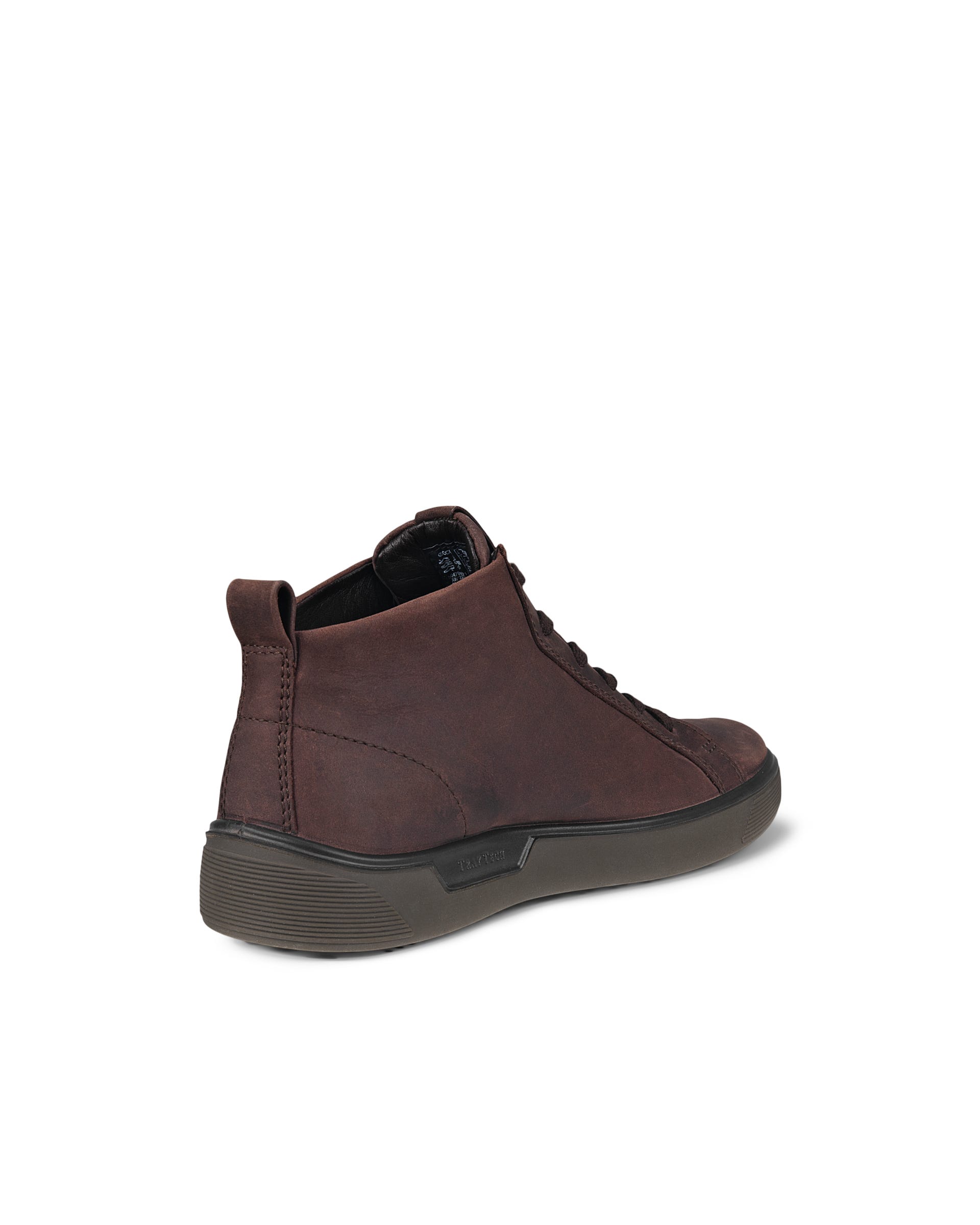Men's ECCO® Street Tray Nubuck Gore-Tex High-Top Sneaker - Brown - Back