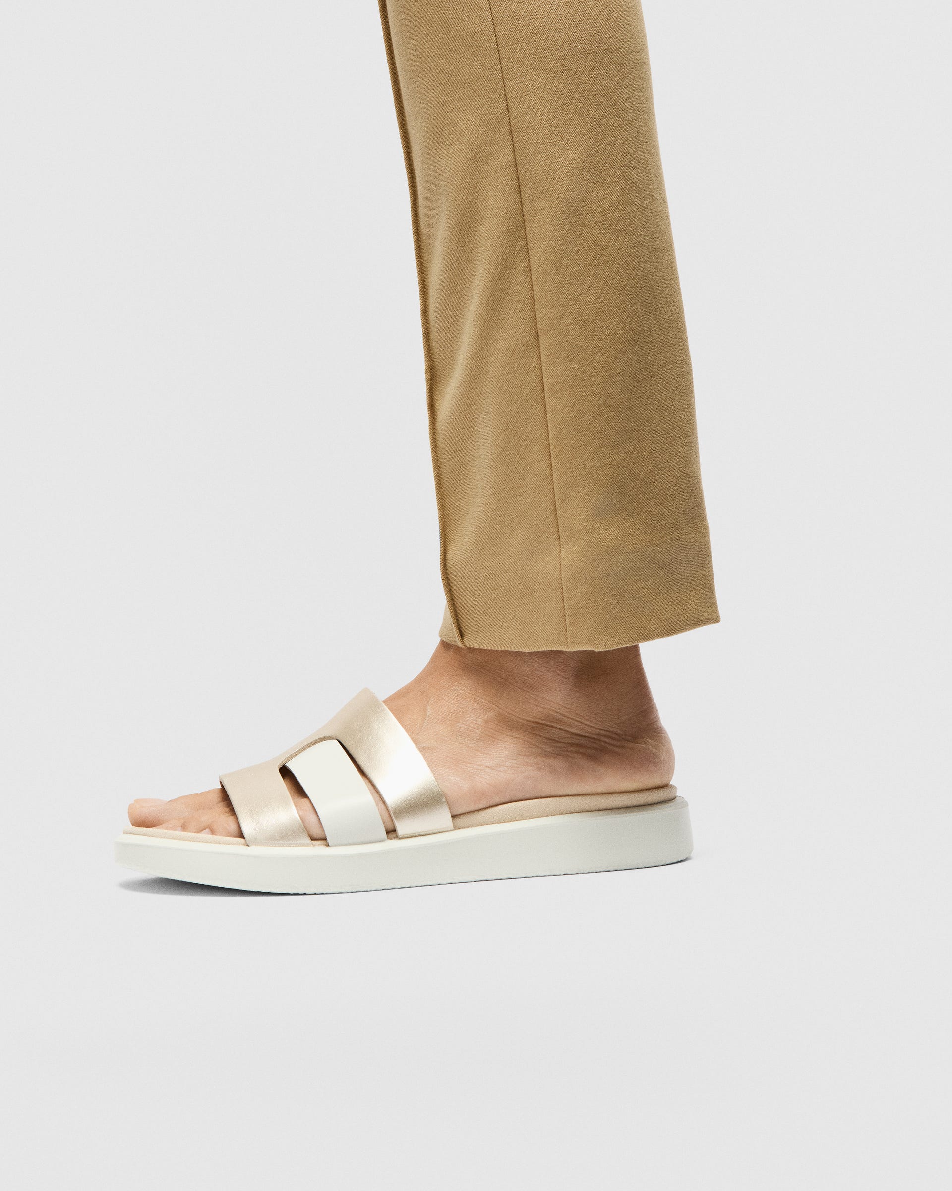 Women's ECCO® Flowt Leather Slide - Metallics - Lifestyle image-1