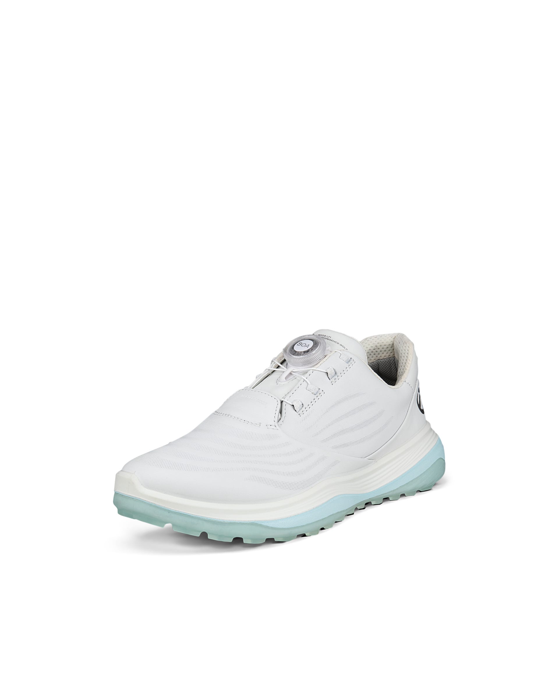 Ladies ECCO® Golf LT1 Leather Waterproof Shoe - White - Main