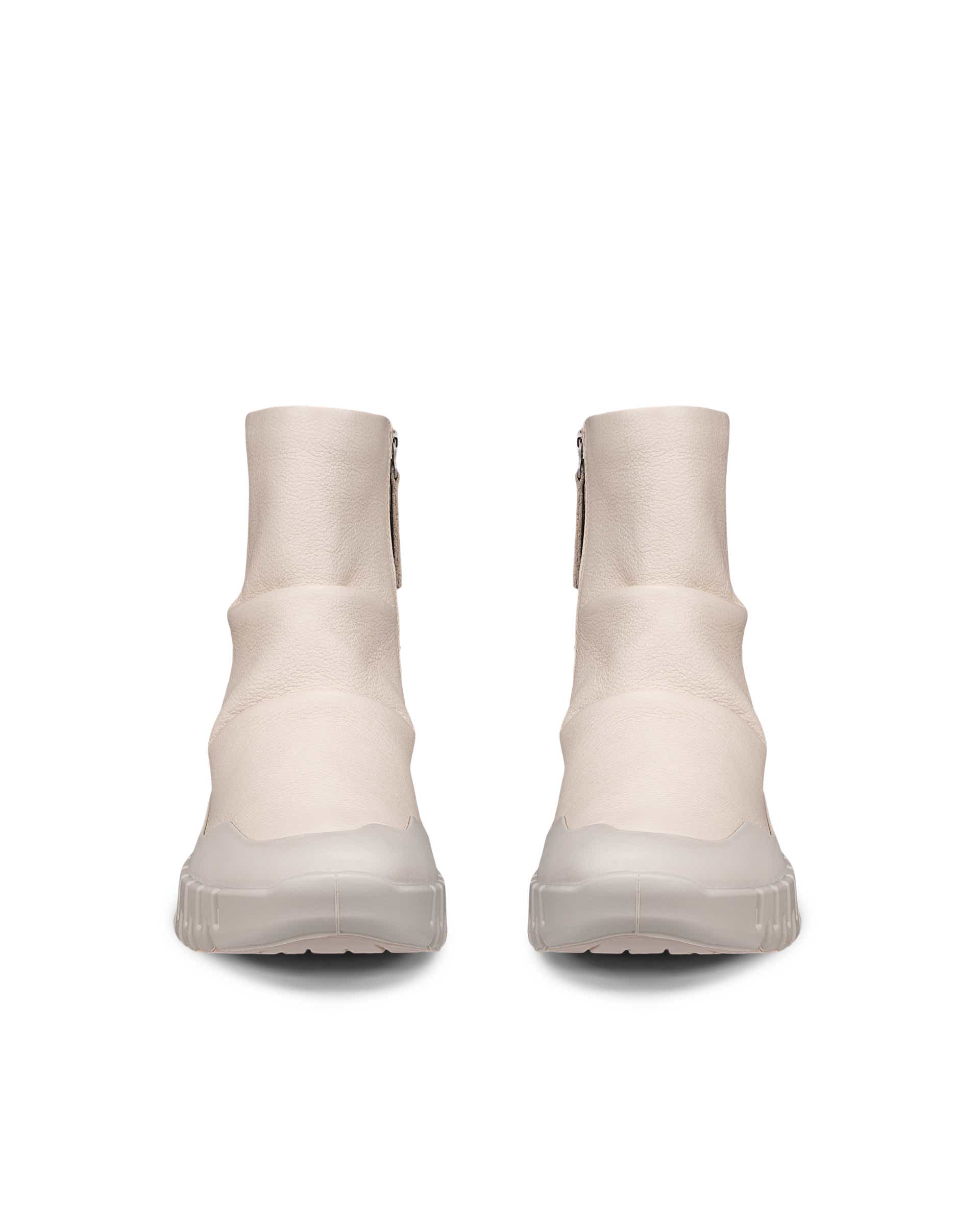ECCO® Gruuv Dames halfhoge leren laars - Beige - Front pair