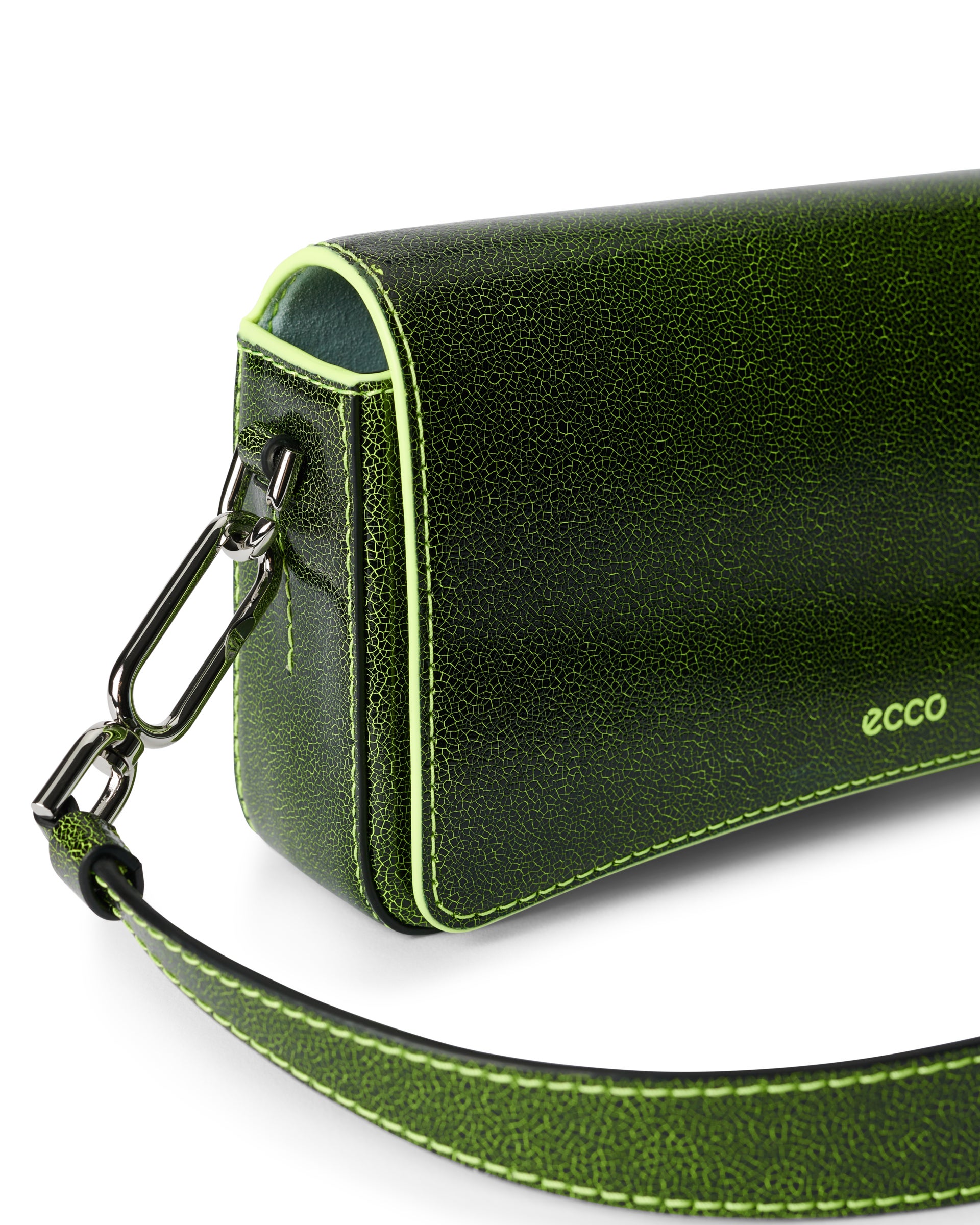 ECCO Pinch Small Cracked レザーショルダーバッグ - グリーン - Detail-1