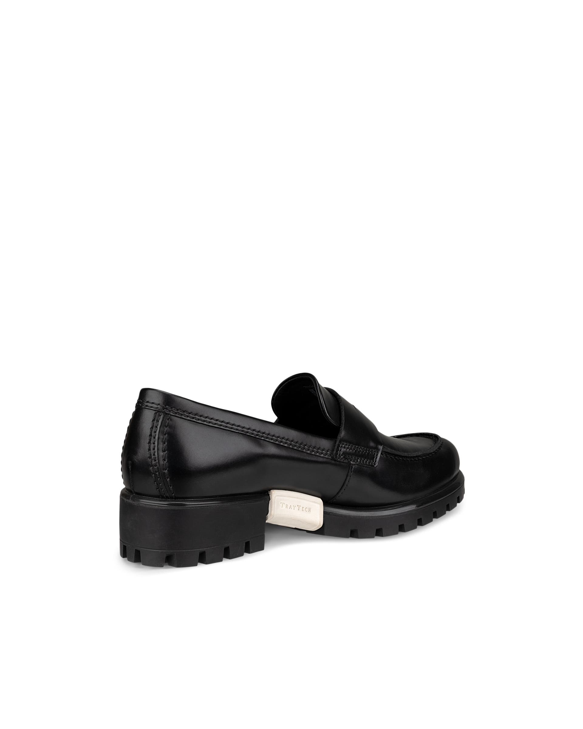 Women's ECCO® Modtray Leather Loafer - Black - Back