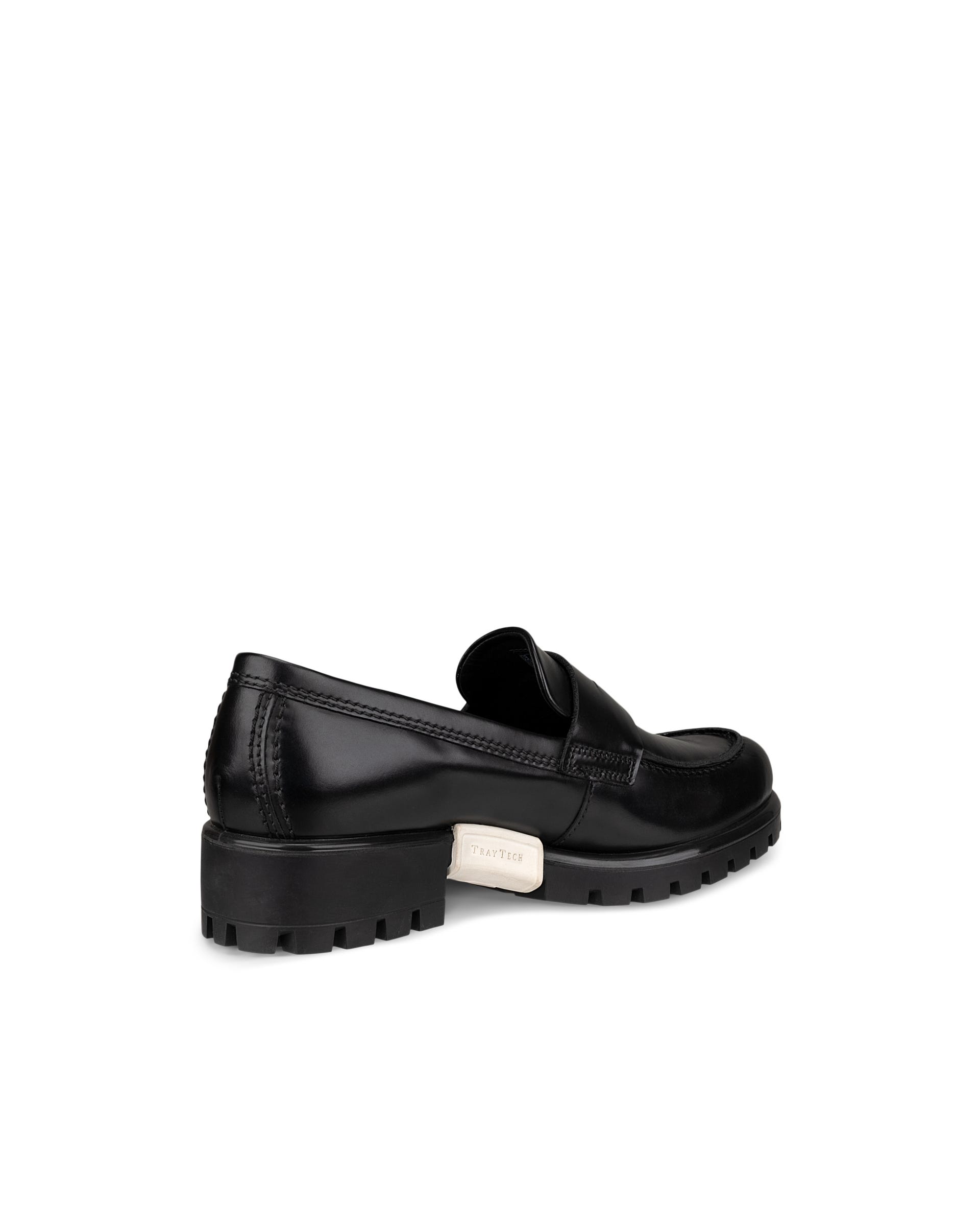 Women's ECCO® Modtray Leather Loafer - Black - Back