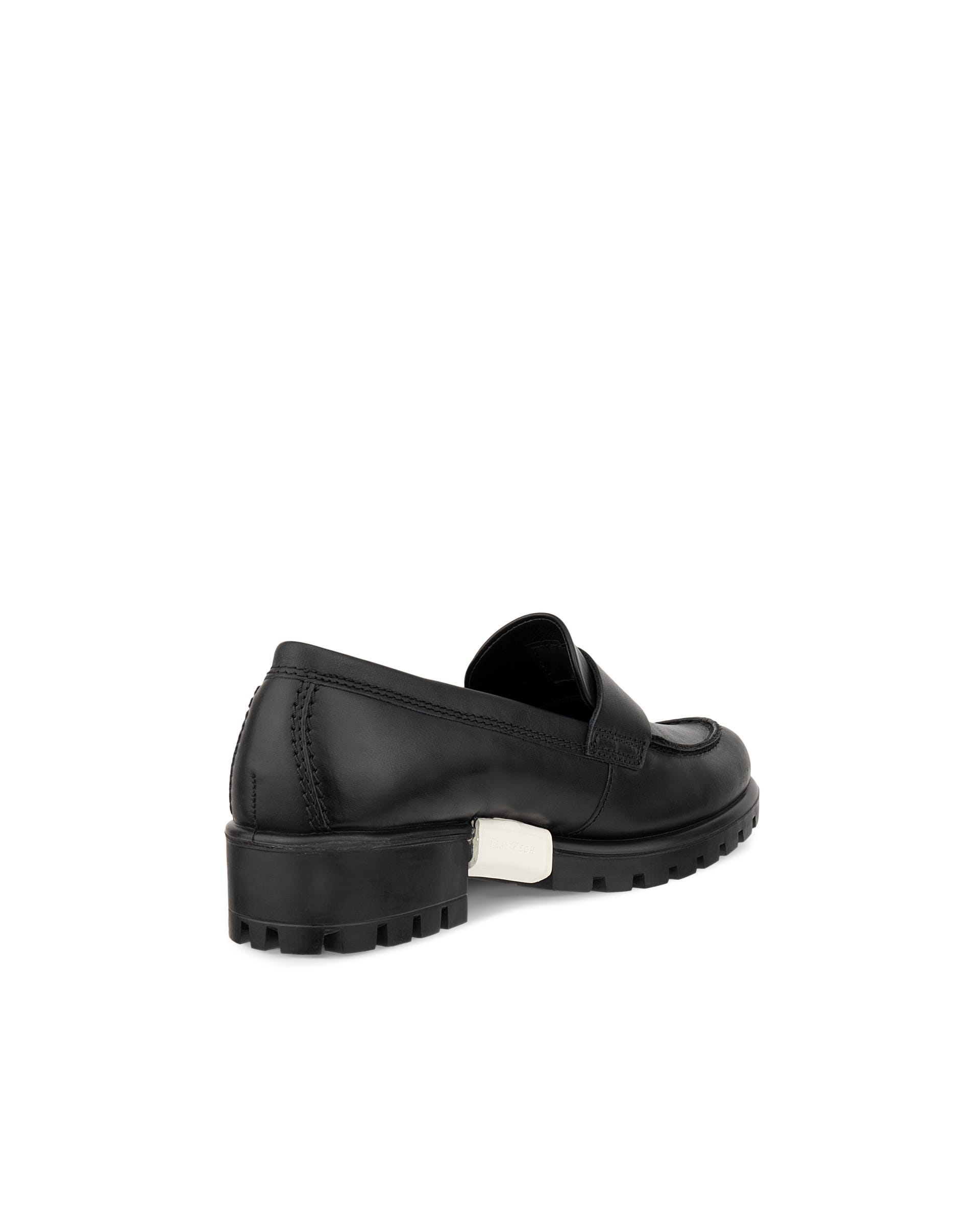 Women's ECCO® Modtray Leather Loafer - Black - Back