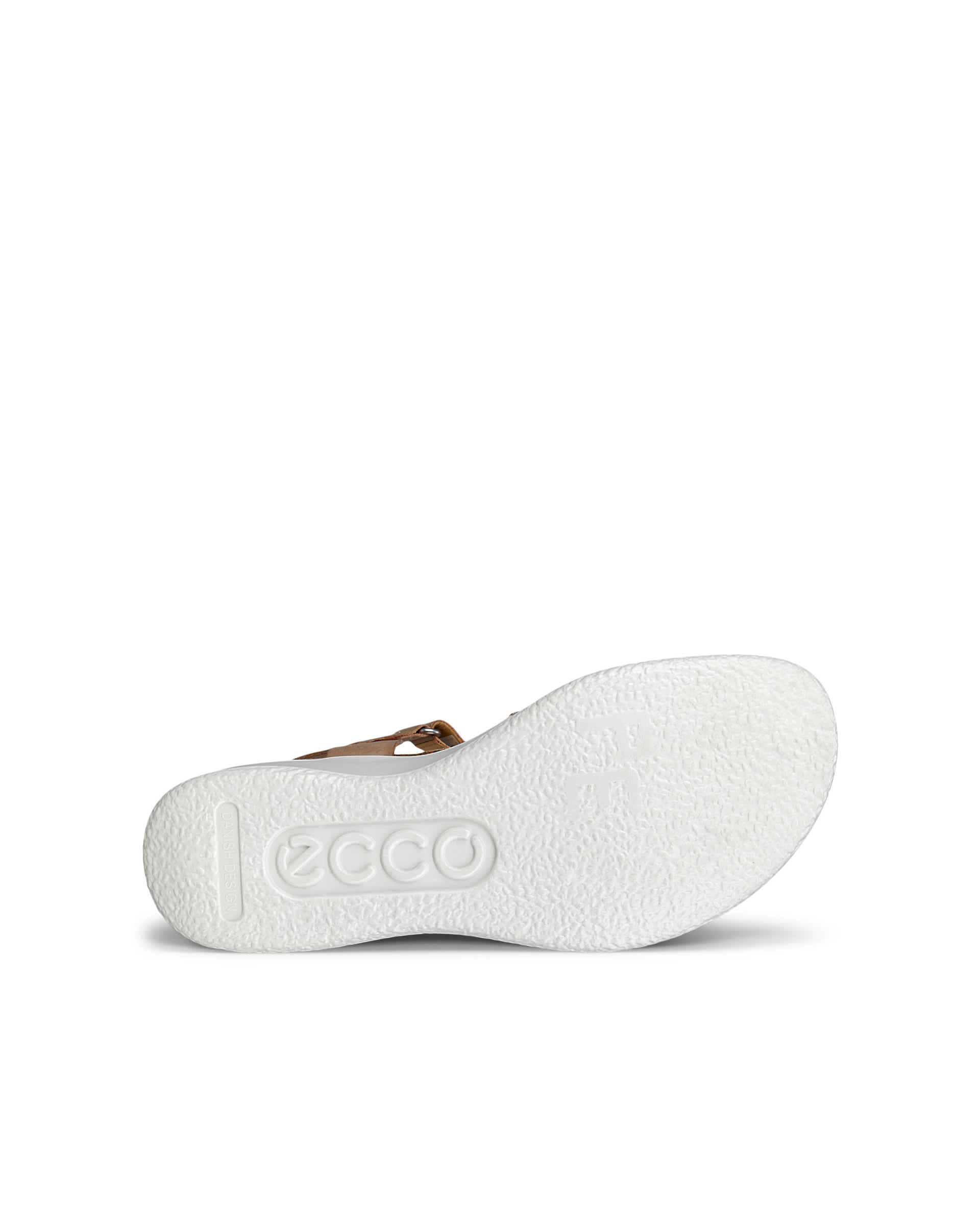ECCO® Flowt Dames leren sandaal met kurken sleehak - Bruin - Sole