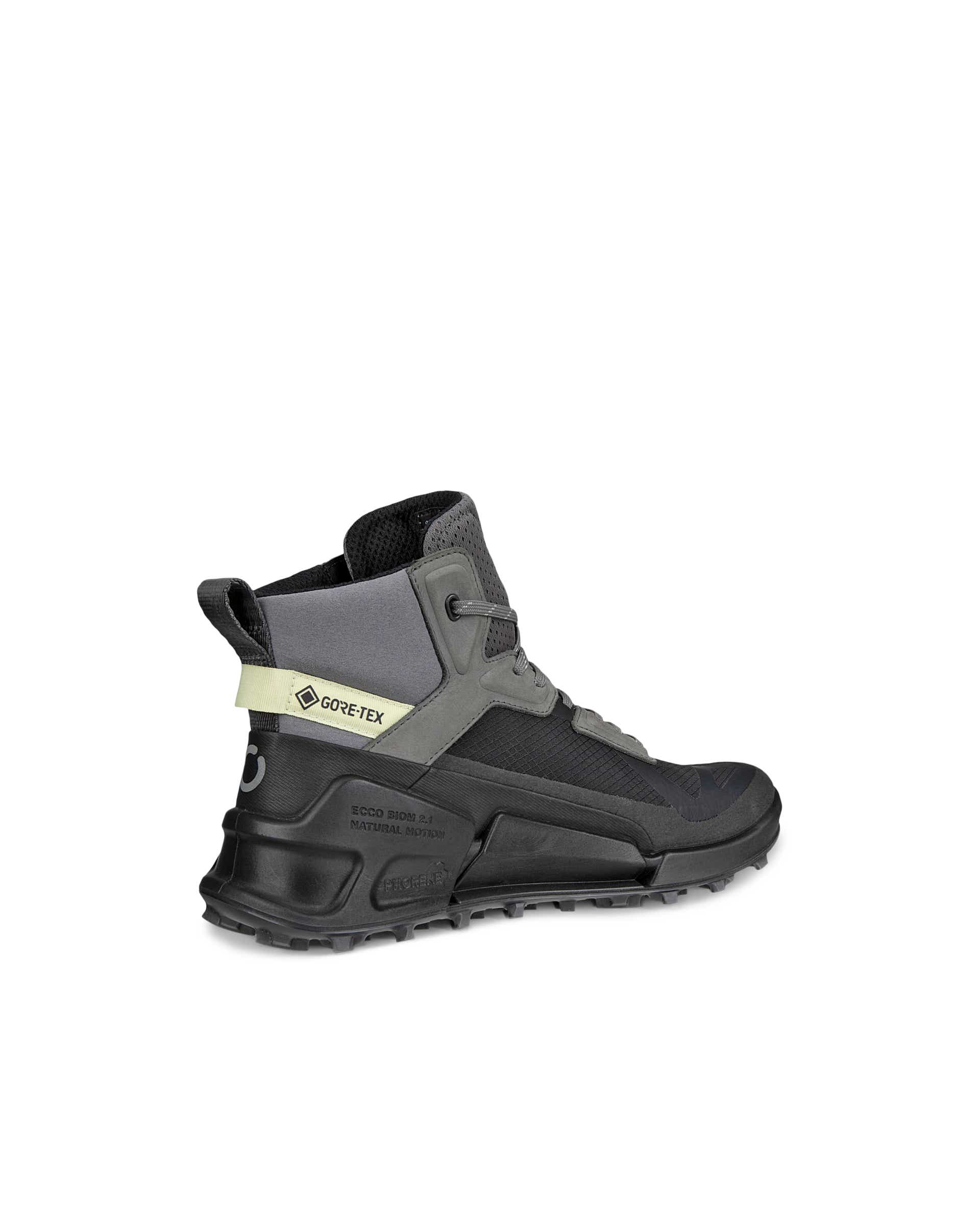 Women's ECCO® Biom 2.1 X Mountain Textile Gore-Tex High-Top Hiking Sneaker - Black - Back