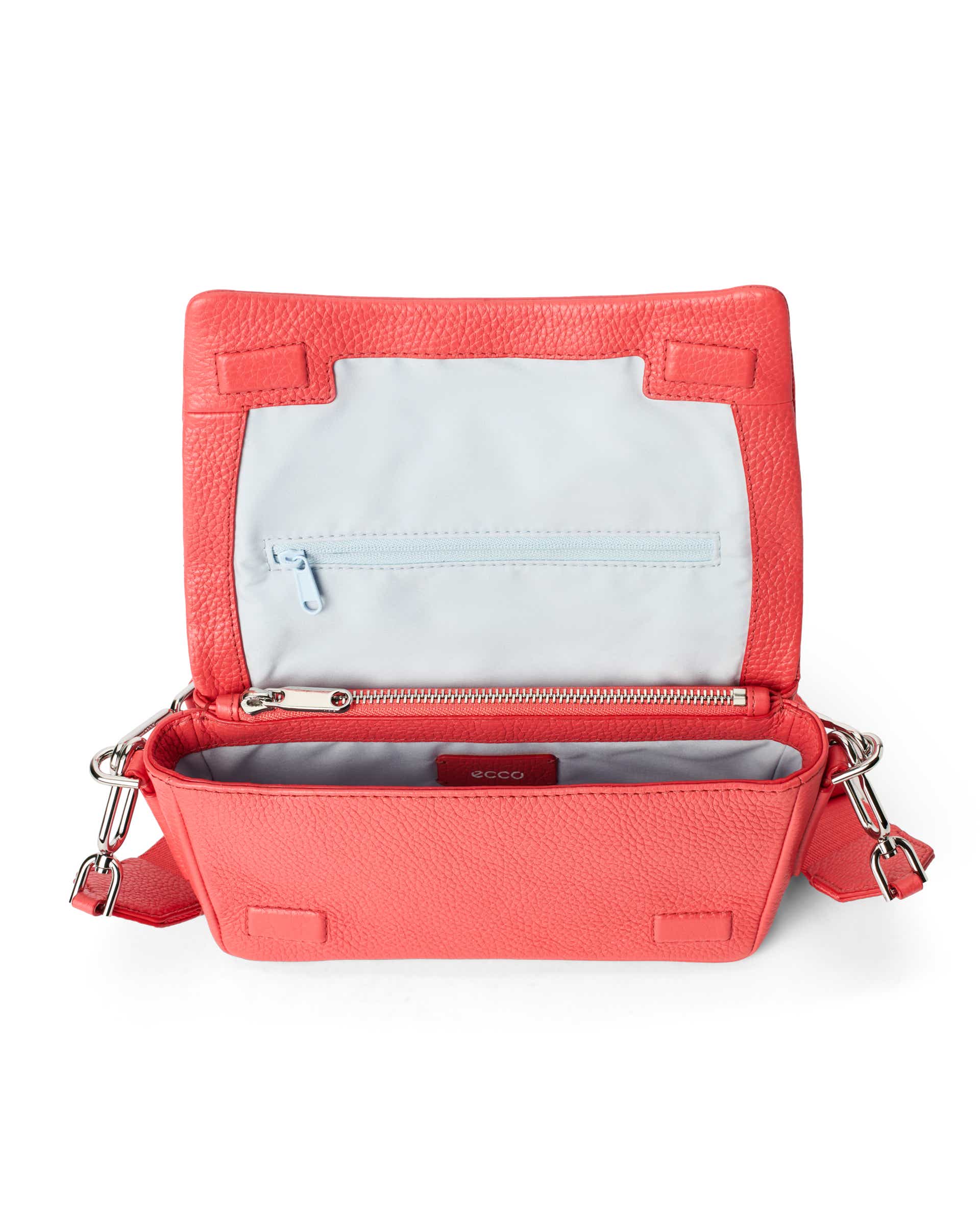 ECCO® PINCH Leather Pinch Crossbody Bag - Red - Inside