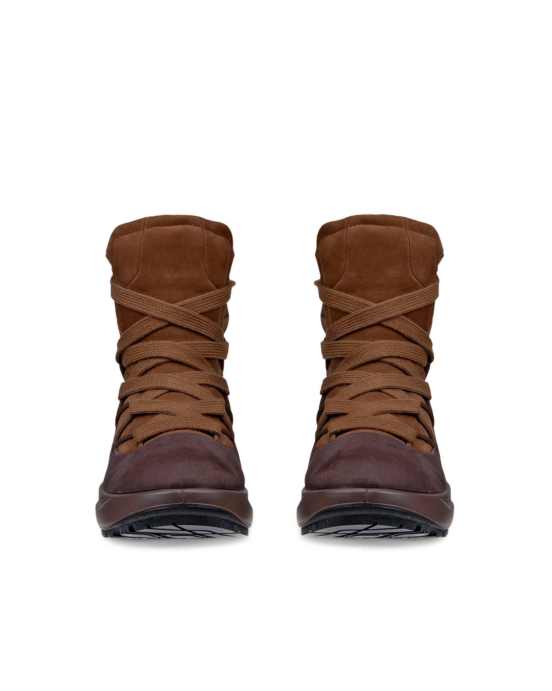Women's ECCO® SOLICE Nubuck Gore-Tex Mid-Cut Outdoor Boot - Brown - Front pair