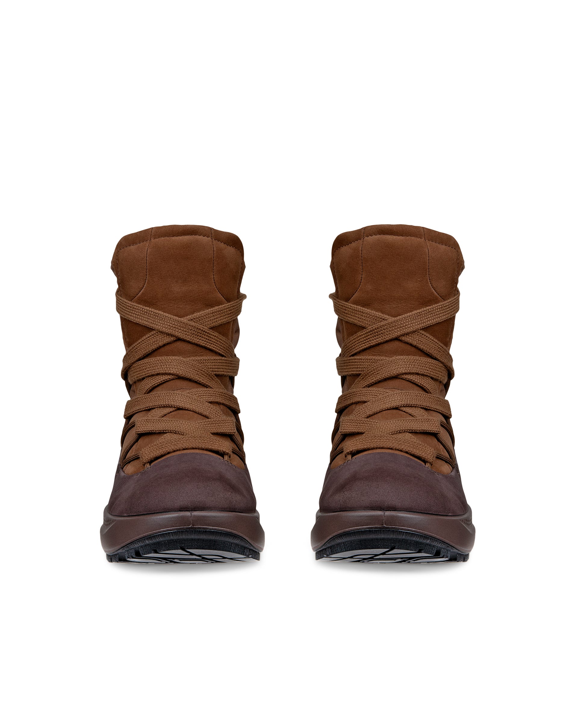 Women's ECCO® SOLICE Nubuck Gore-Tex Mid-Cut Outdoor Boot - Brown - Front pair